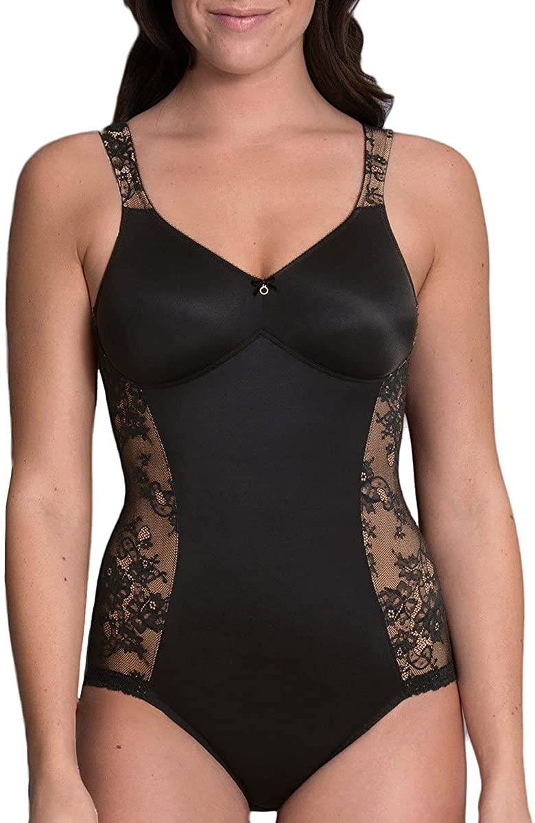 Rosa Faia Abby 3517-001 Women's Black Padded Non-Wired All-in-One Bodysuit | Seamless Shapewear for Everyday Comfort & Confidence | Perfect for Work, Date Night & Special Occasions