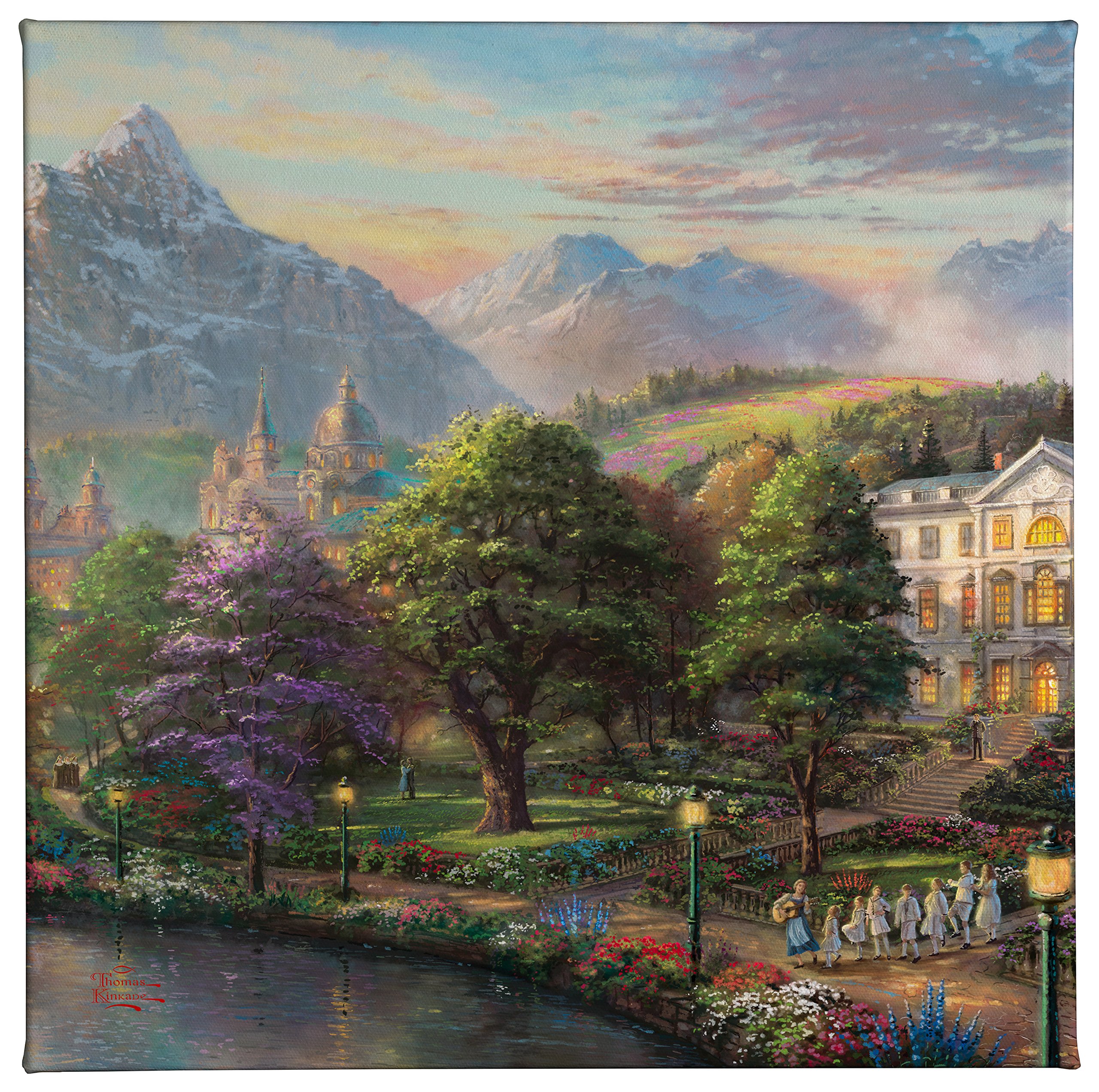 Thomas Kinkade Studios The Sound of Music 14x14 Gallery Wrapped Canvas - Premium Wall Art for Living Room, Bedroom & Office Decor - Perfect Gift for Music & Movie Lovers