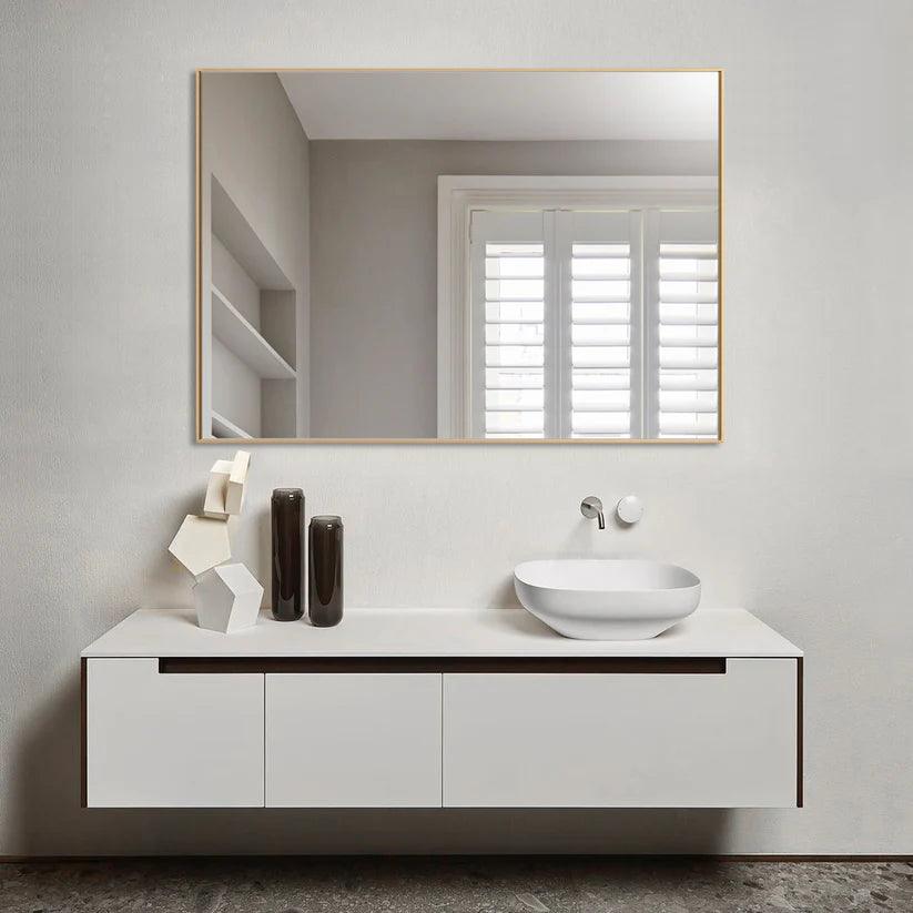 Sleek Modern Black Aluminum Framed Wall Mirror - Full Length Floor Mirror for Bedroom, Living Room & Entryway Decor