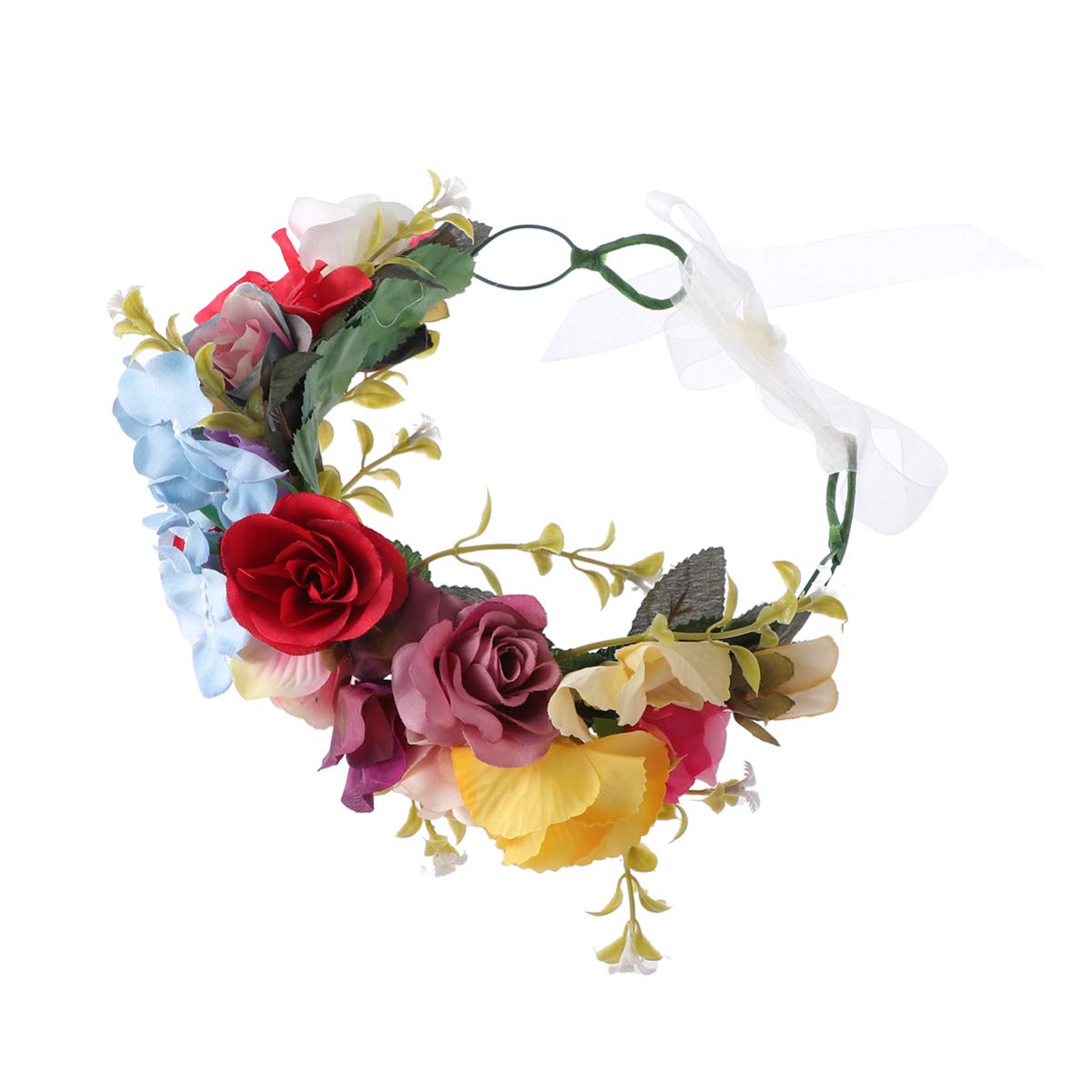 Beaupretty Artificial Rose Flower Headband - Elegant Bridal Floral Crown for Wedding, Bridesmaid, Beach Ceremony & Boho Decor - Perfect for Seaside Weddings, Photoshoots & Bohemian Themed Events