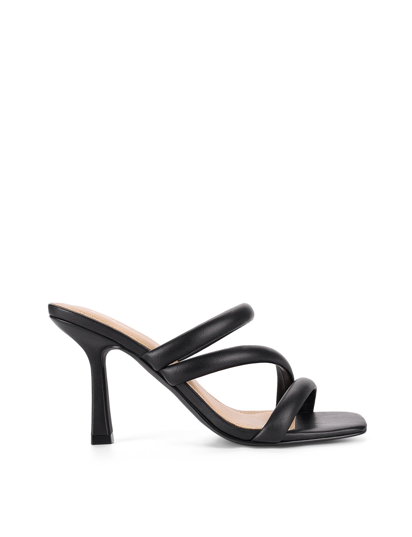 Spence Black Leather Heeled Sandals for Women - Comfortable Dressy Summer Shoes for Weddings, Parties & Office Wear