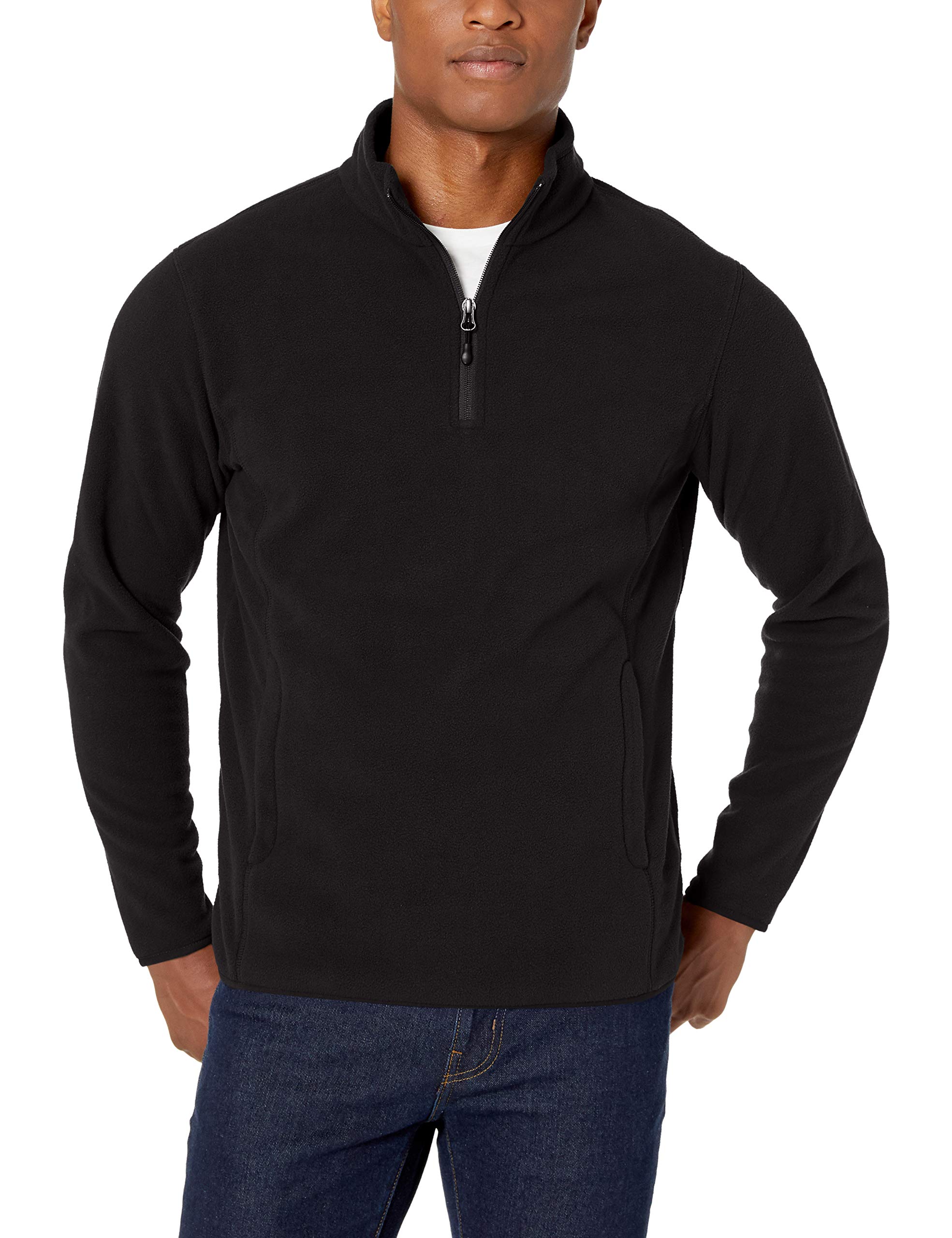 Amazon Essentials Men's Quarter-Zip Polar Fleece Jacket - Warm Lightweight Pullover for Outdoor Activities, Hiking, Camping & Casual Wear