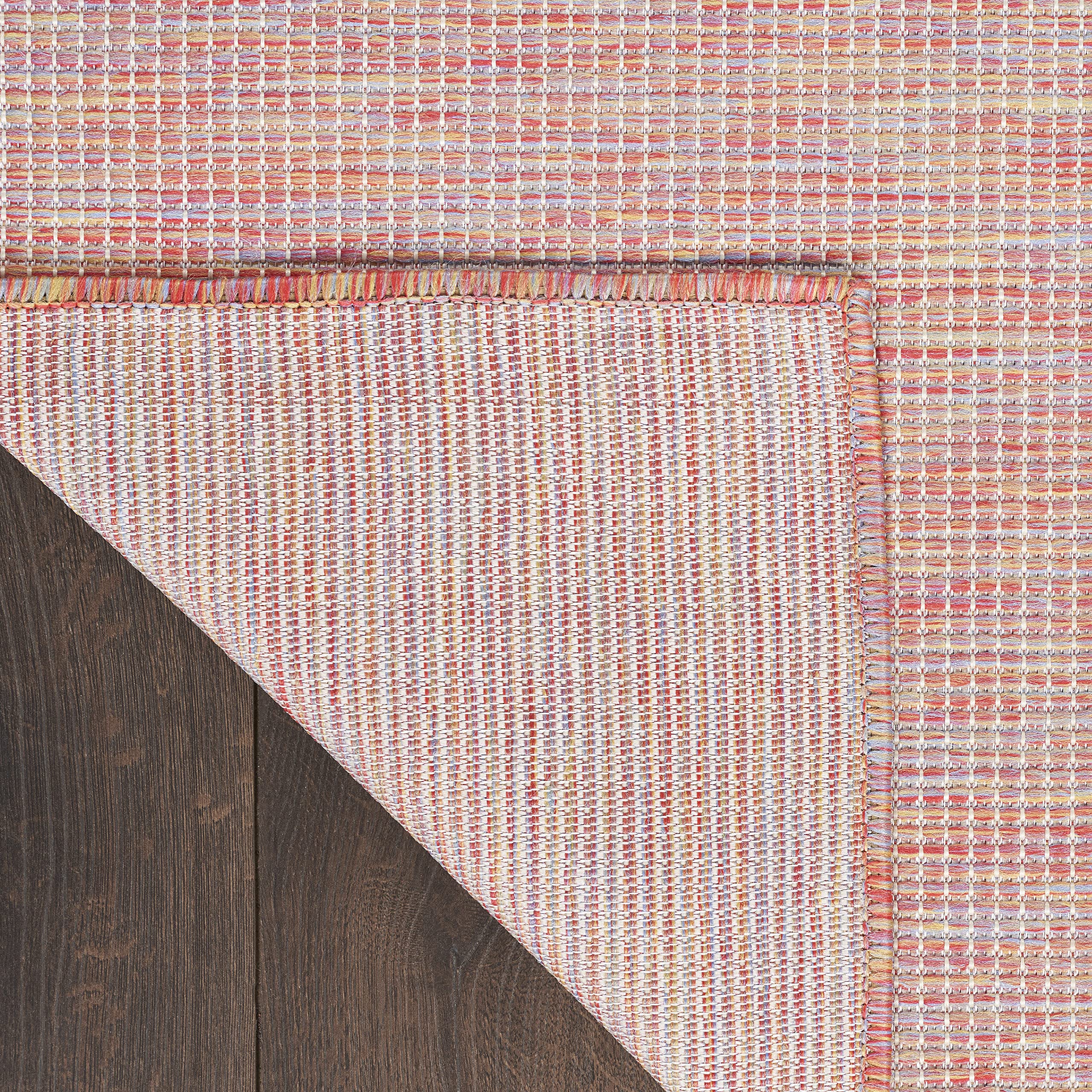 Nourison Positano 6' x 9' Indoor/Outdoor Area Rug - Rainbow Design, Easy to Clean, Non-Shedding for Living Room, Bedroom, Dining Room, Deck, Patio & Backyard | Durable & Weather Resistant for High Traffic Areas