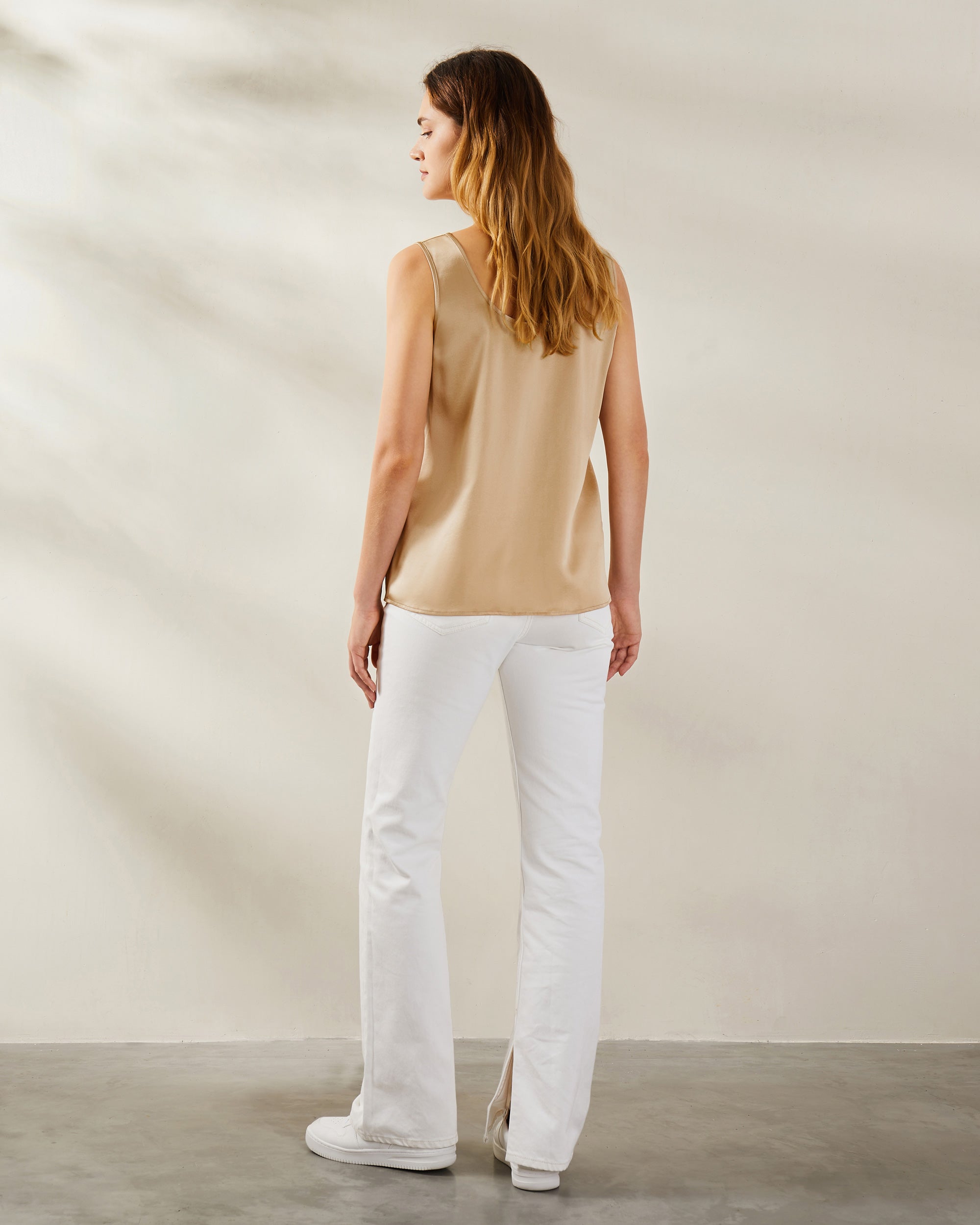 Reversible V&U Neck Silk Camisole for Women - Soft & Comfortable Sleeveless Tank Top - Perfect for Layering, Summer Outfits & Nightwear