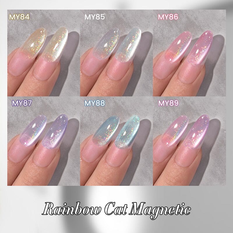 Rainbow Cat Magnetic Gel Polish - 10ml Water Light Nail Art MY84 MY89 - Perfect for DIY Manicures & Nail Salon Use