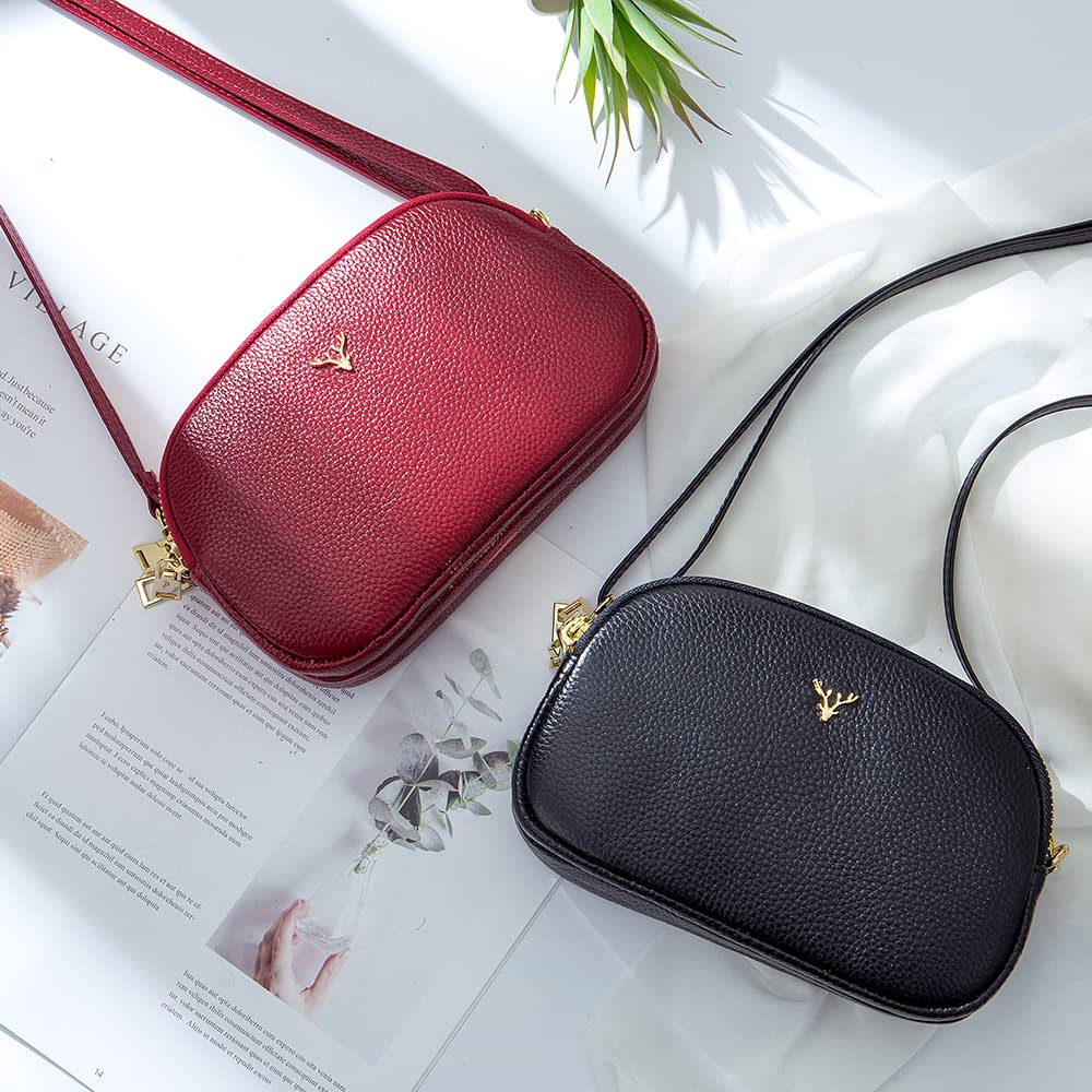 Genuine Leather Small Crossbody Bags for Women - Trendy Shoulder Handbag with Phone Pocket, Perfect for Everyday Use, Travel & Shopping