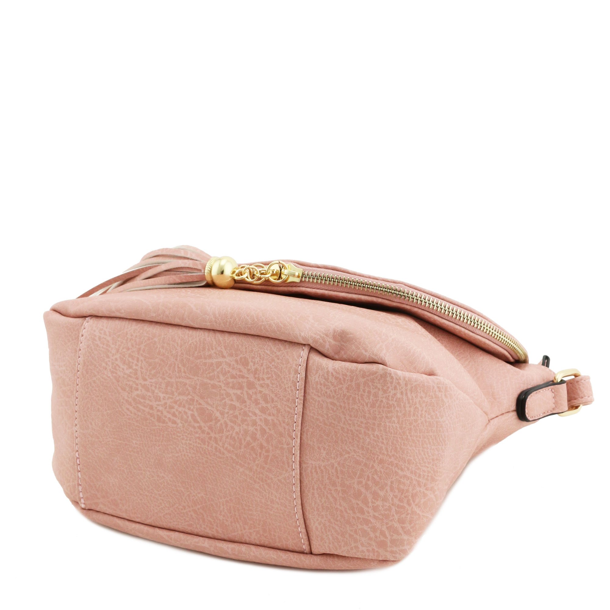 Stylish Tassel Accent Crossbody Bag with Flap Top - Dusty Pink for Women | Fashionable Shoulder Purse for Daily Use, Travel & Date Night