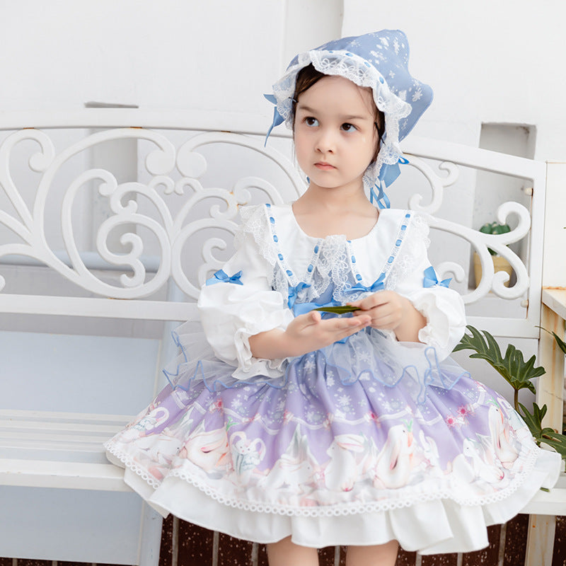 Toddler Princess Baby Girl Dress - Floral Lolita Round Neck Party Dress for Birthday, Photo Shoot & Special Occasions