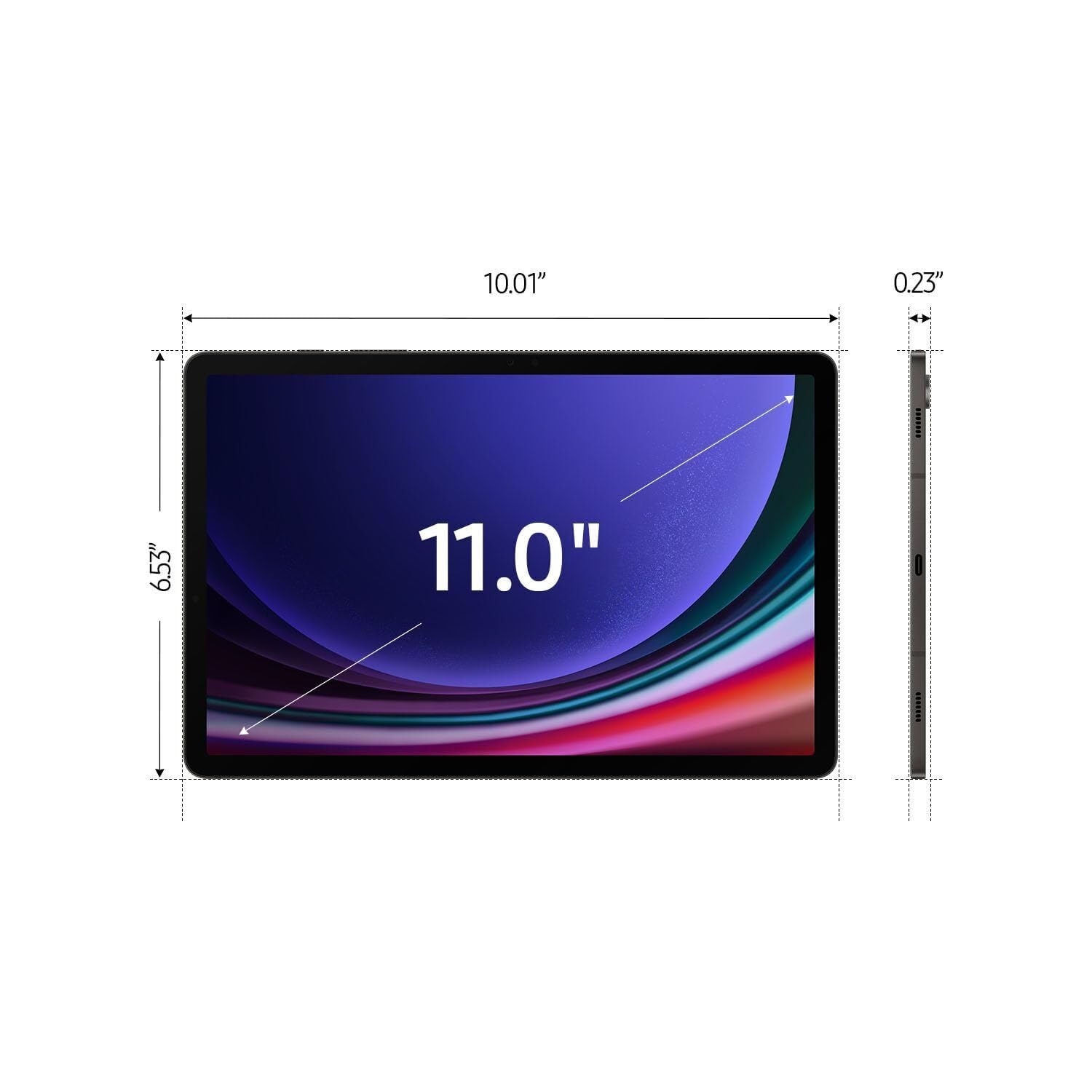 SAMSUNG Galaxy Tab S9 11-inch 256GB WiFi 6E Android Tablet | Snapdragon 8 Gen 2 Processor | Graphite (Renewed) - Perfect for Work, Study & Entertainment