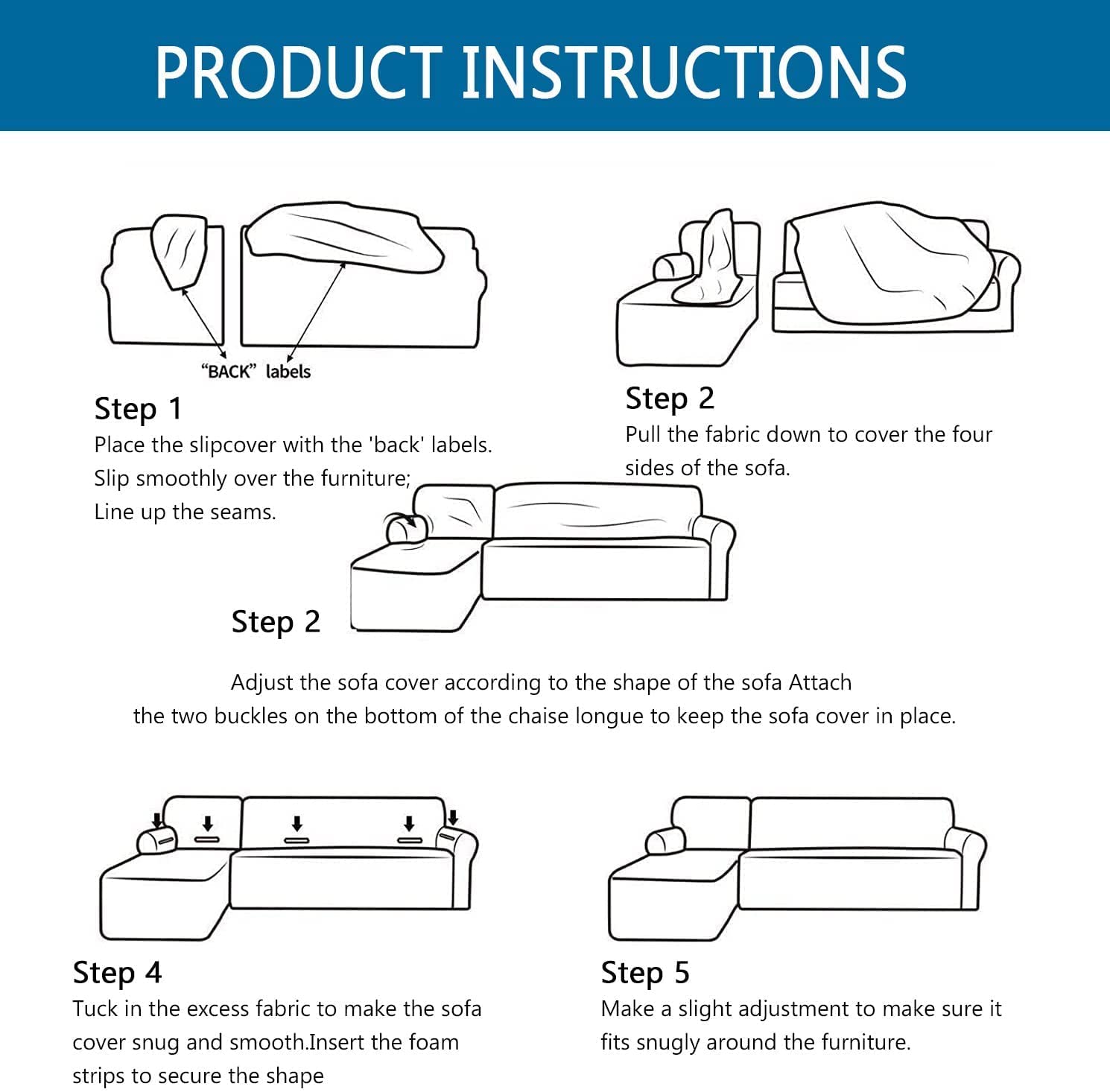 YOPOIY Stretch L-Shaped Sofa Slipcover - Universal Nordic Print Sectional Chaise Cover for Living Room, Pet & Kid Friendly (Fits 2+3 Seater Couches) | Perfect for Home Decor, Family Gatherings & Daily Relaxation