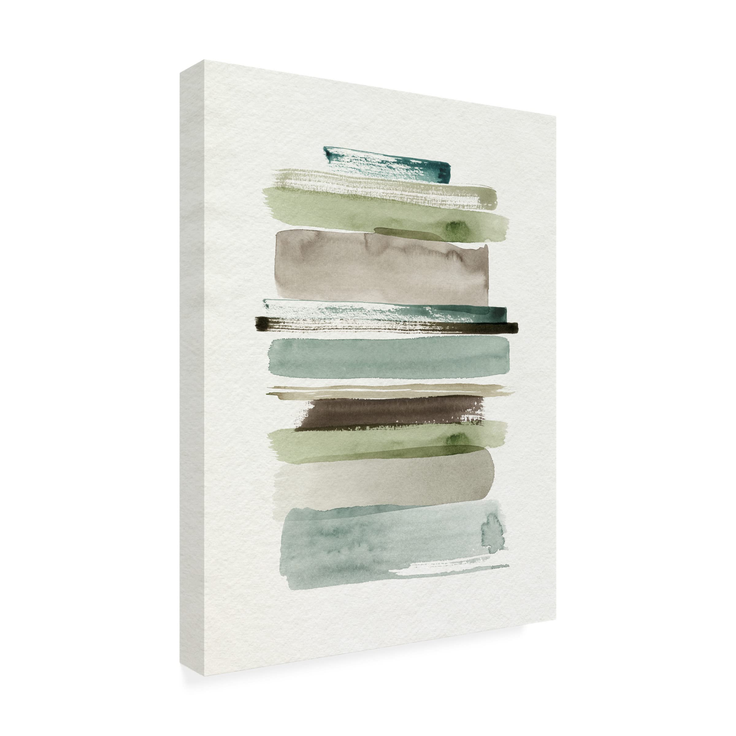 Grace Popp 'Grass Stains II' Canvas Wall Art Print - Modern Botanical Nature Painting for Living Room, Bedroom & Office Decor