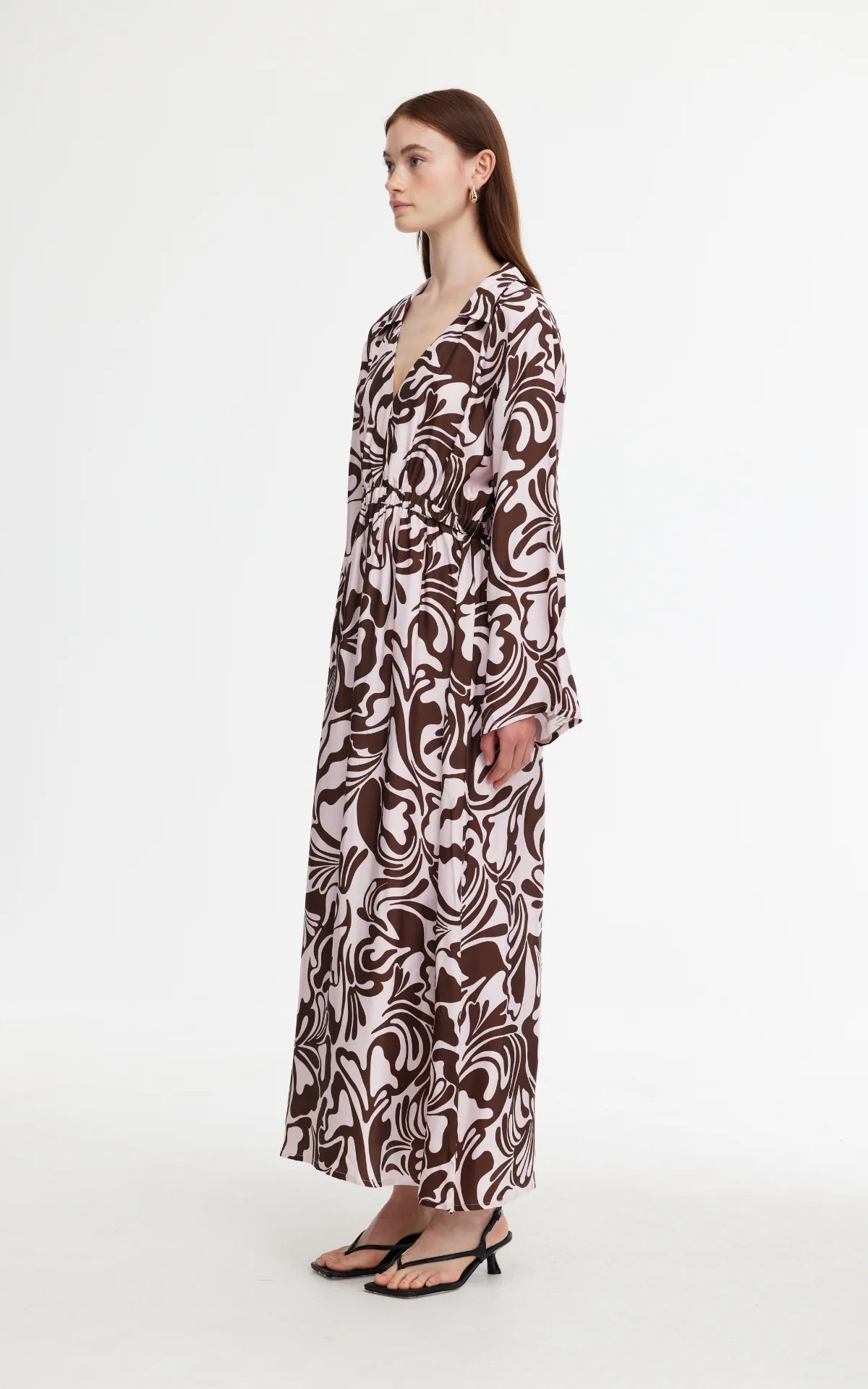 Kinney Stevie Dress - Women's Floral Midi Dress with Short Sleeves & Elastic Waist | Perfect for Summer, Beach Vacations & Casual Outings