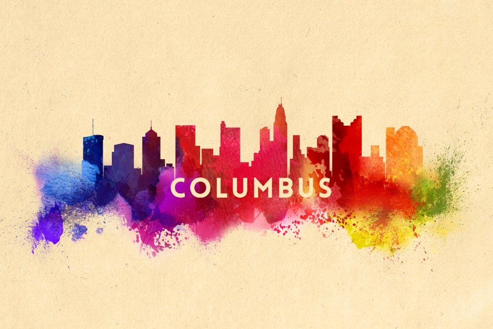 Columbus Ohio Skyline Abstract Wall Art Poster - 9x12 Digital Print for Home & Office Decor | Modern Cityscape Painting for Living Room, Bedroom, or Office