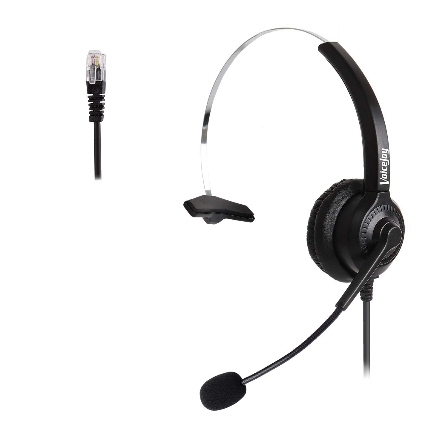 Professional Mono Call Center Headset with Noise-Canceling Mic - Compatible with Cisco IP Phones 7940-7970 & Plantronics M10/MX10 - Perfect for Office, Customer Service & Remote Work