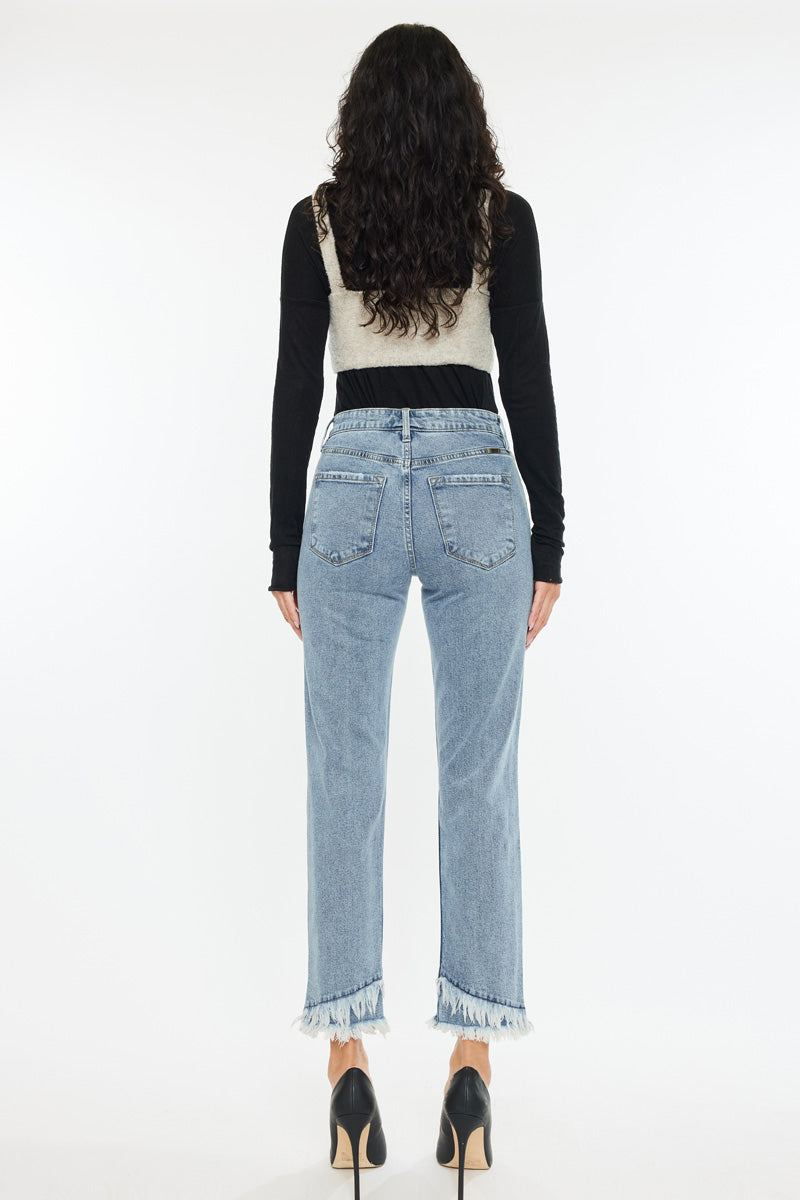 Clover Essentials High Rise Straight Fit Leg Jeans for Women - Comfortable & Stylish Denim Pants for Casual Wear, Office & Everyday Outfits