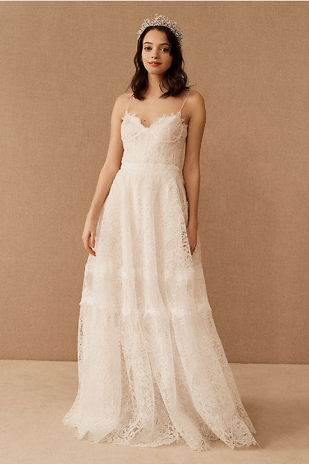 BHLDN Costarellos Calla Gown - Elegant Wedding Dress for Brides & Formal Events | Perfect for Beach, Church & Ballroom Ceremonies