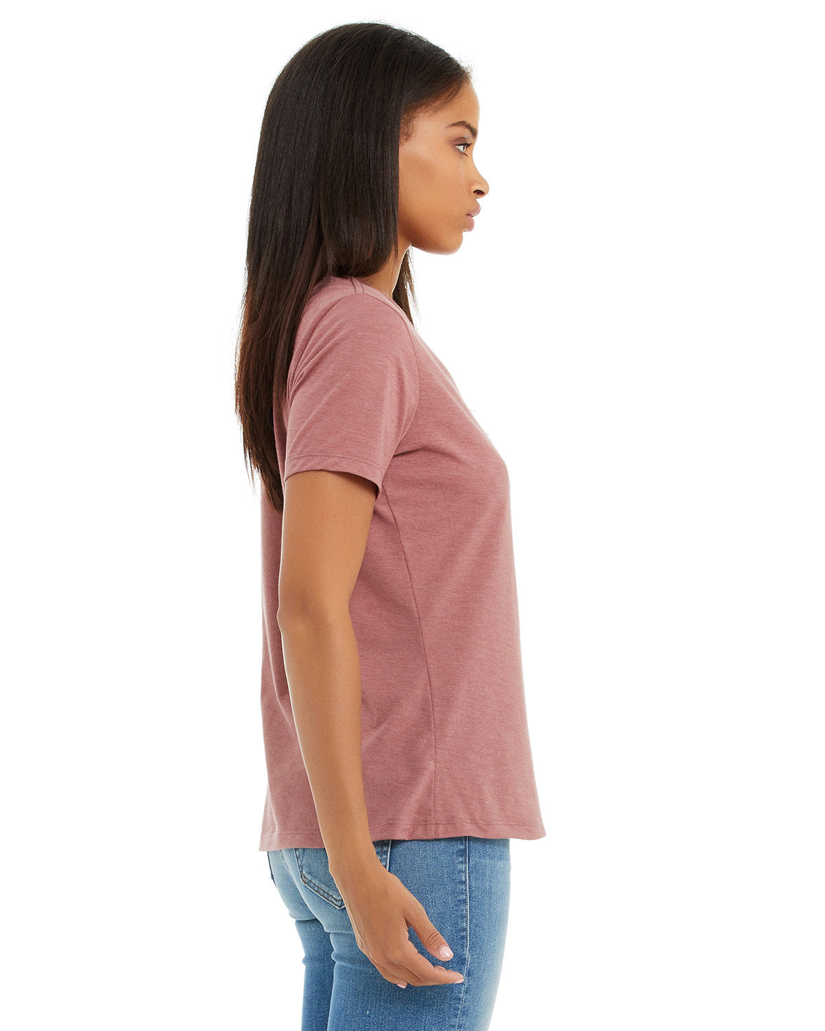 Bella + Canvas 6405 Women's Relaxed Fit V-Neck Jersey T-Shirt - Soft & Comfortable Casual Tee for Everyday Wear, Lounge, and Layering