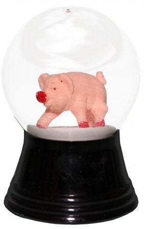 GB Gifts & Snowglobe - Small Pig Figurine | Handmade Collectible for Christmas Decor, Home Display & Gift Giving
