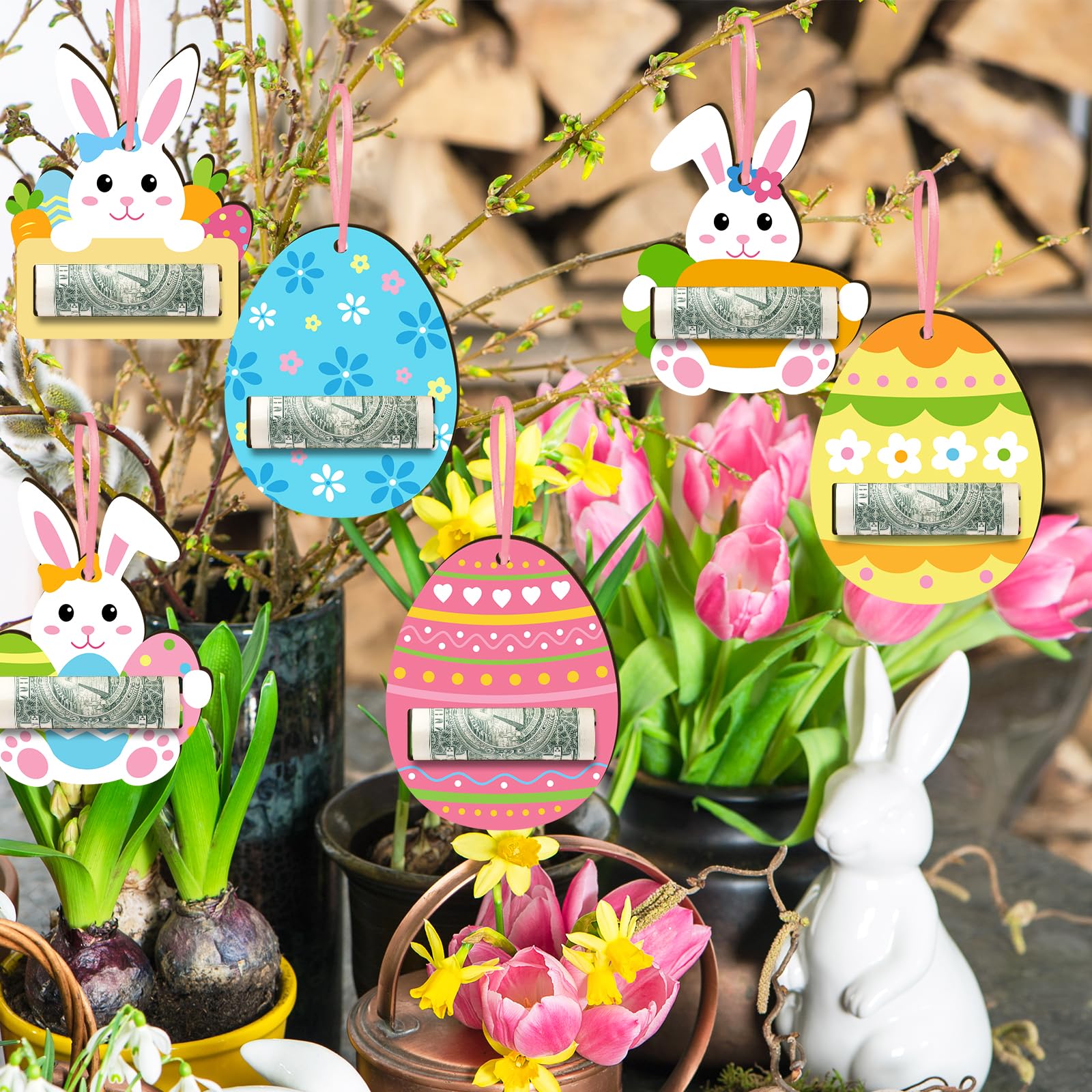 6 Pack Easter Money Holder Cards - Bunny & Egg Themed Gift Card Holders for Easter Baskets, Party Favors & Holiday Decorations - Perfect for Easter Gifts, Money Gifts & Festive Decor Ideas