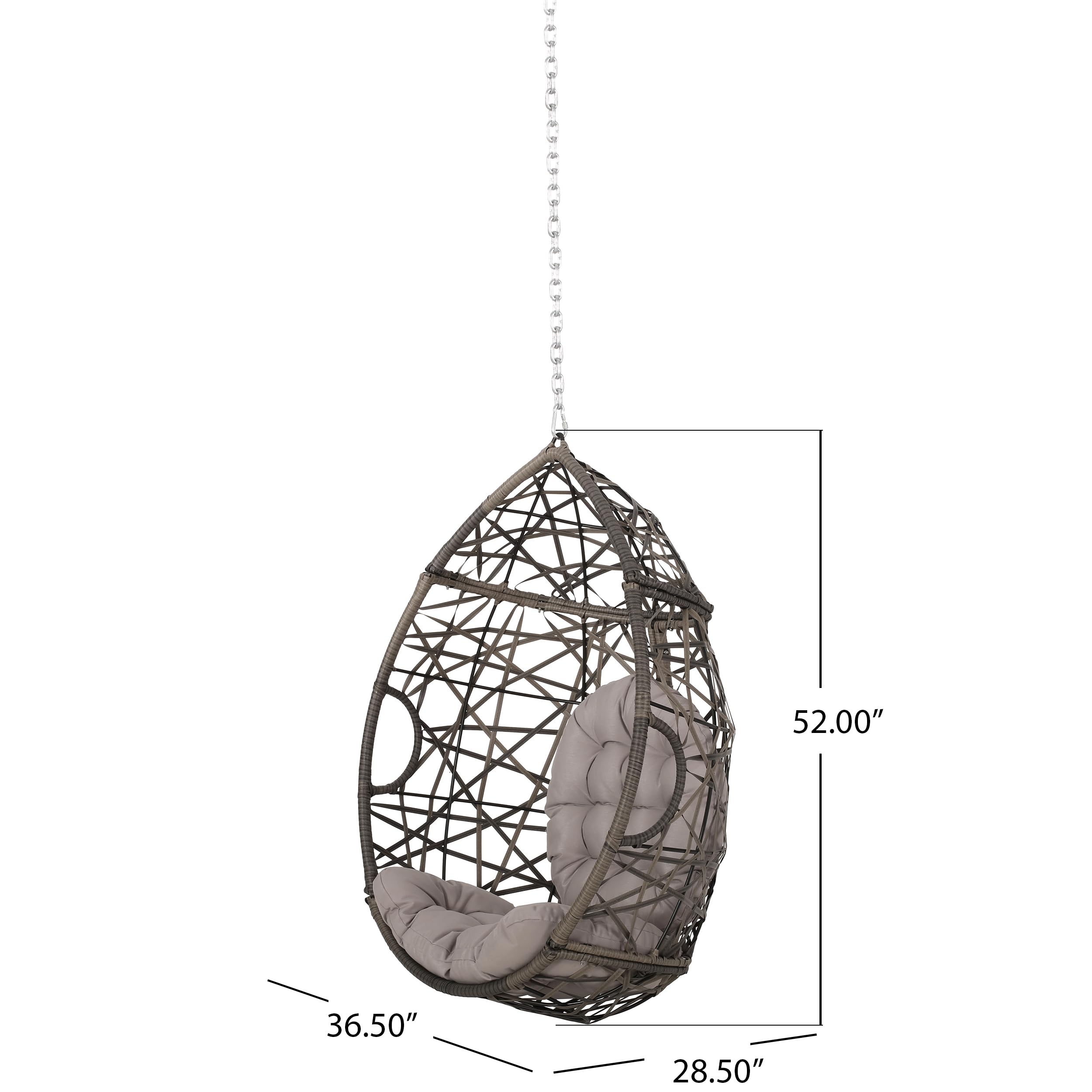 Christopher Knight Home 313485 Outdoor Hammock Swing - Comfortable Gray Hanging Chair for Patio, Garden, or Backyard Relaxation