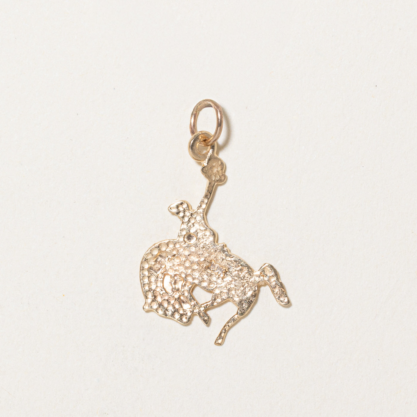 10K Yellow Gold Horse Jockey Charm Pendant - Elegant Equestrian Jewelry for Necklace | Perfect Gift for Horse Lovers & Equestrian Sports Enthusiasts