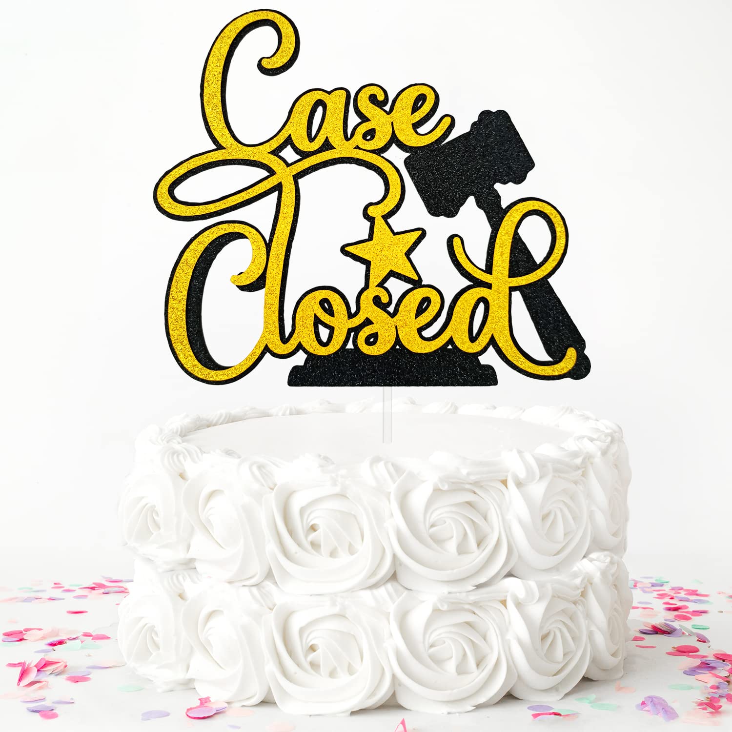 Case Closed Cake Topper - 2024 Law School Graduation, Lawyer Retirement & Judge Cake Decor - Perfect for Judicial Celebrations, Farewell Parties & Legal Profession Events