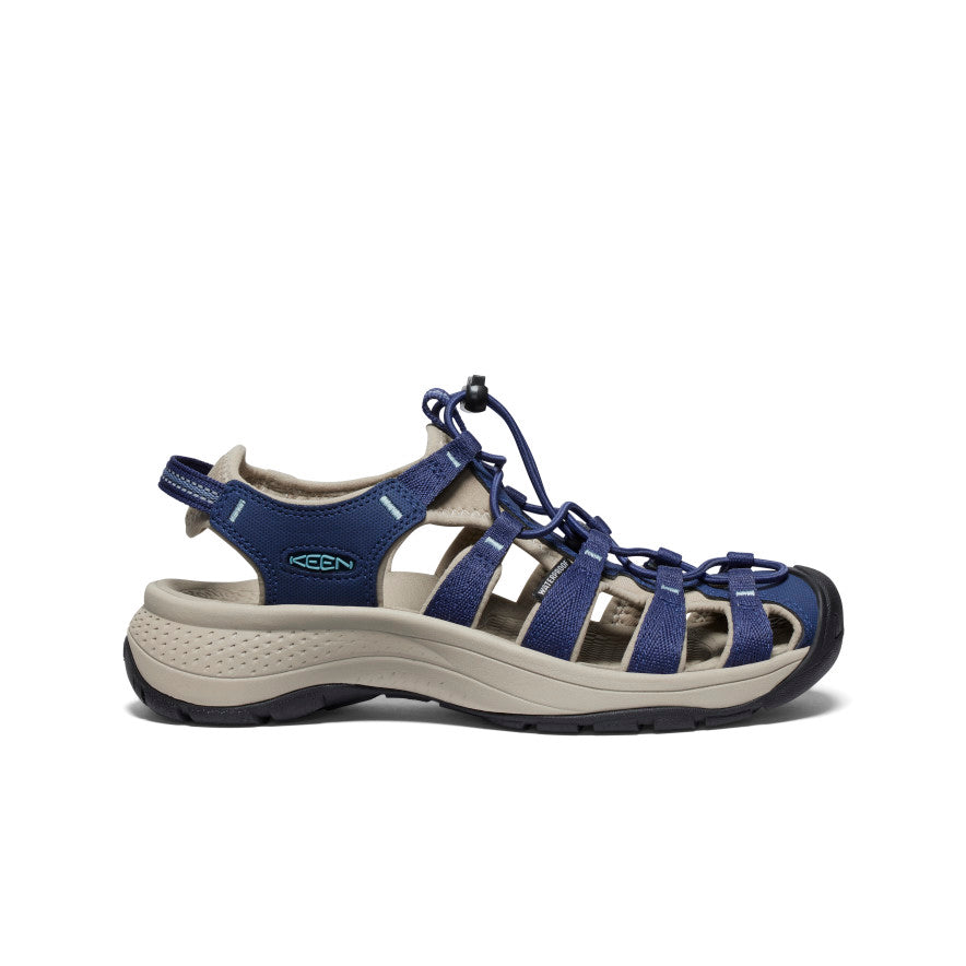 Women's Astoria West Sandal - Comfortable Navy Blue & White Striped Casual Sandals | Perfect for Beach, Vacation, and Summer Outdoor Activities