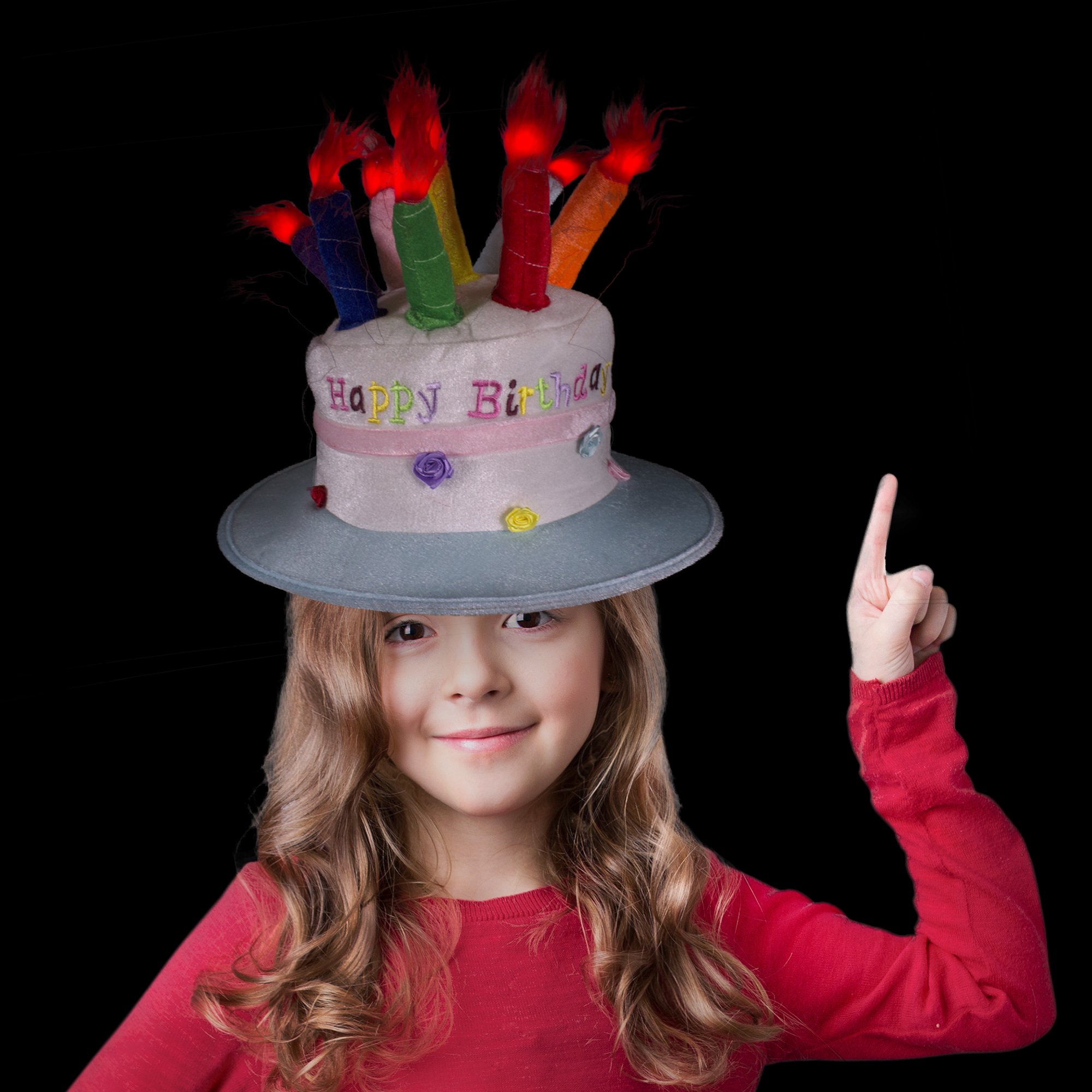 LED Happy Birthday Cake Hat with Light-up Candles for Kids - Fun Party Accessory for Birthday Celebrations & Special Events