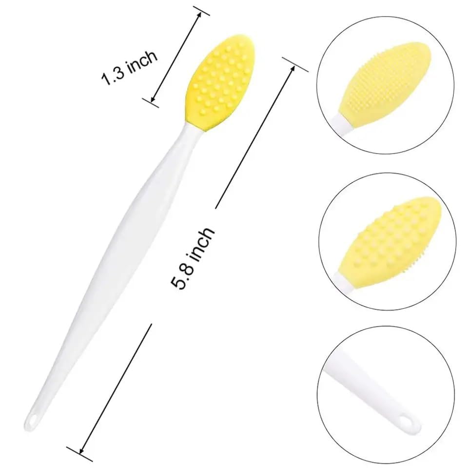 KitchenFest® Silicone Lip & Nose Blackhead Remover Brush - Double Sided Exfoliating & Deep Facial Cleaning Tool for Women & Girls (Medium, 2-Pack) | Perfect for Daily Skincare Routine & Spa Treatments