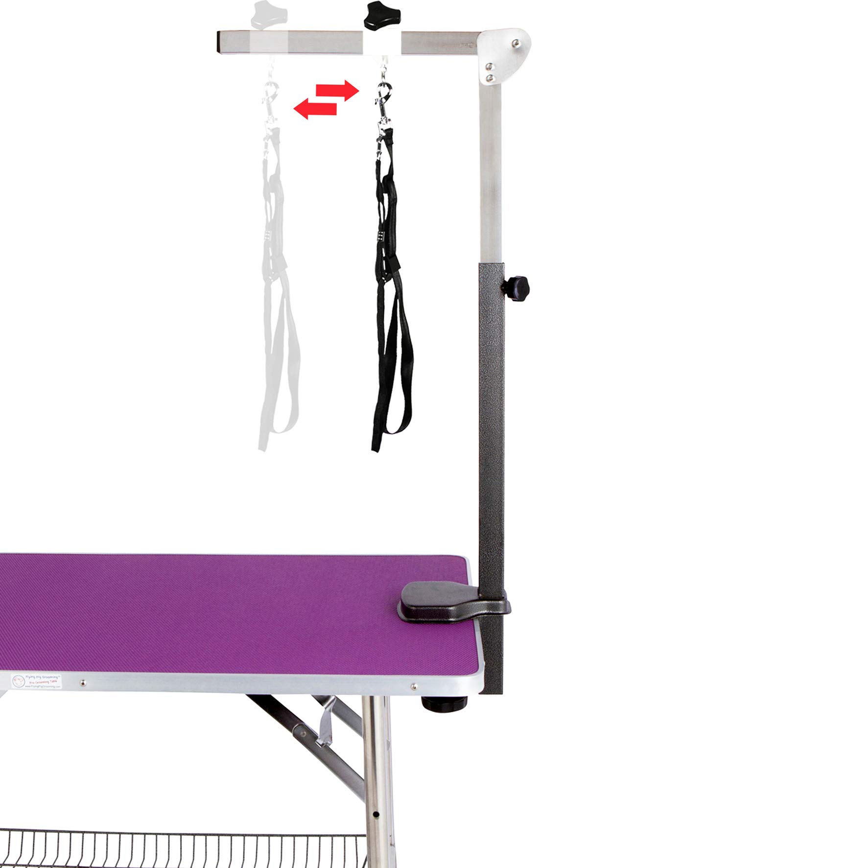 Flying Pig Purple Dog Grooming Table with Super Tough Grooming Arm - Medium Size for Professional Pet Grooming | Perfect for Home & Salon Use