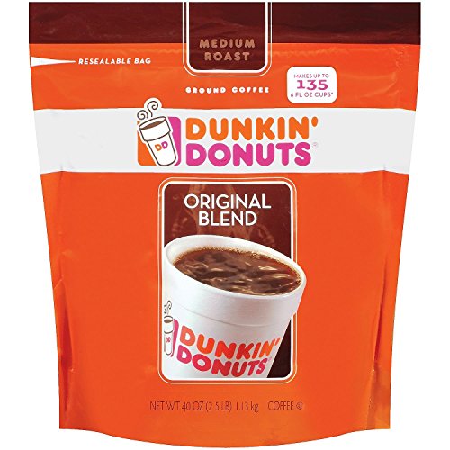 Dunkin' Donuts Original Medium Roast Coffee Beans - 100% Arabica Premium Blend for Home Brewing, Office & Morning Energy Boost