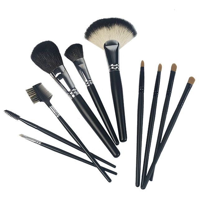 10-Piece Professional Makeup Brush Set for Foundation, Blending & Contouring - Perfect for Daily Makeup & Travel Essentials