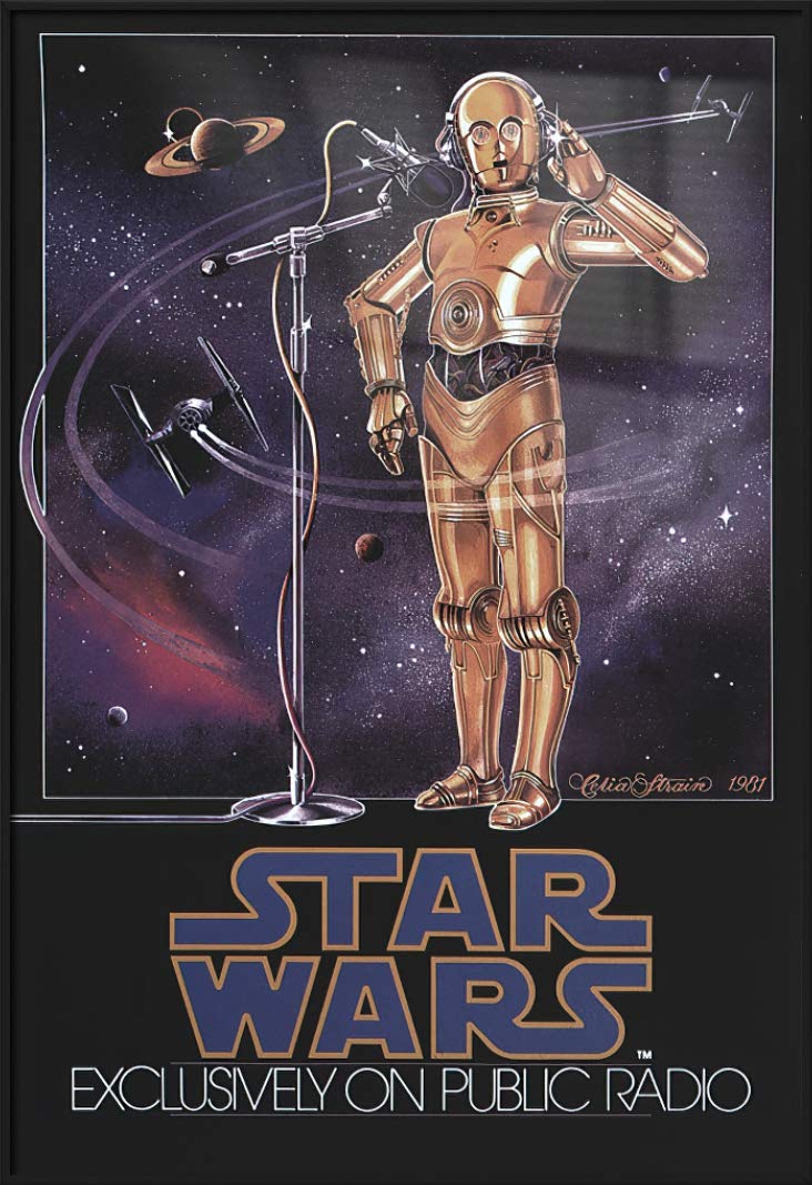 Star Wars Episode IV - A New Hope Framed Movie Poster Print - 27x40 Inches Wall Art Decor for Home Theater, Bedroom, Office & Gift Ideas (Radio Drama Edition)