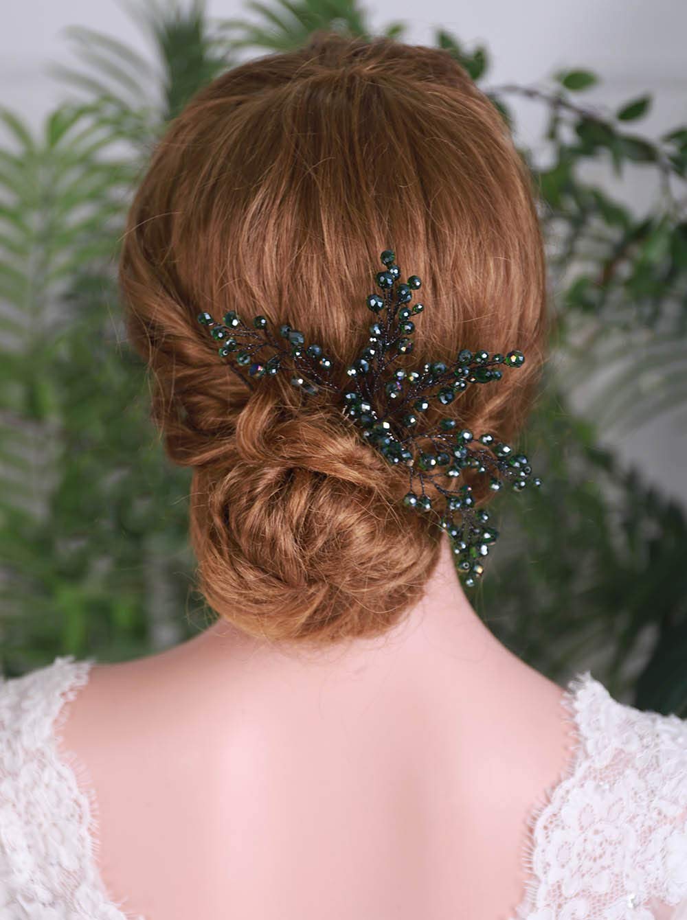 Vintage Green Crystal Bridal Hair Comb - Elegant Wedding Headpiece for Women, Perfect for Bridal Accessories, Boho Wedding, Vintage Theme & Special Occasions