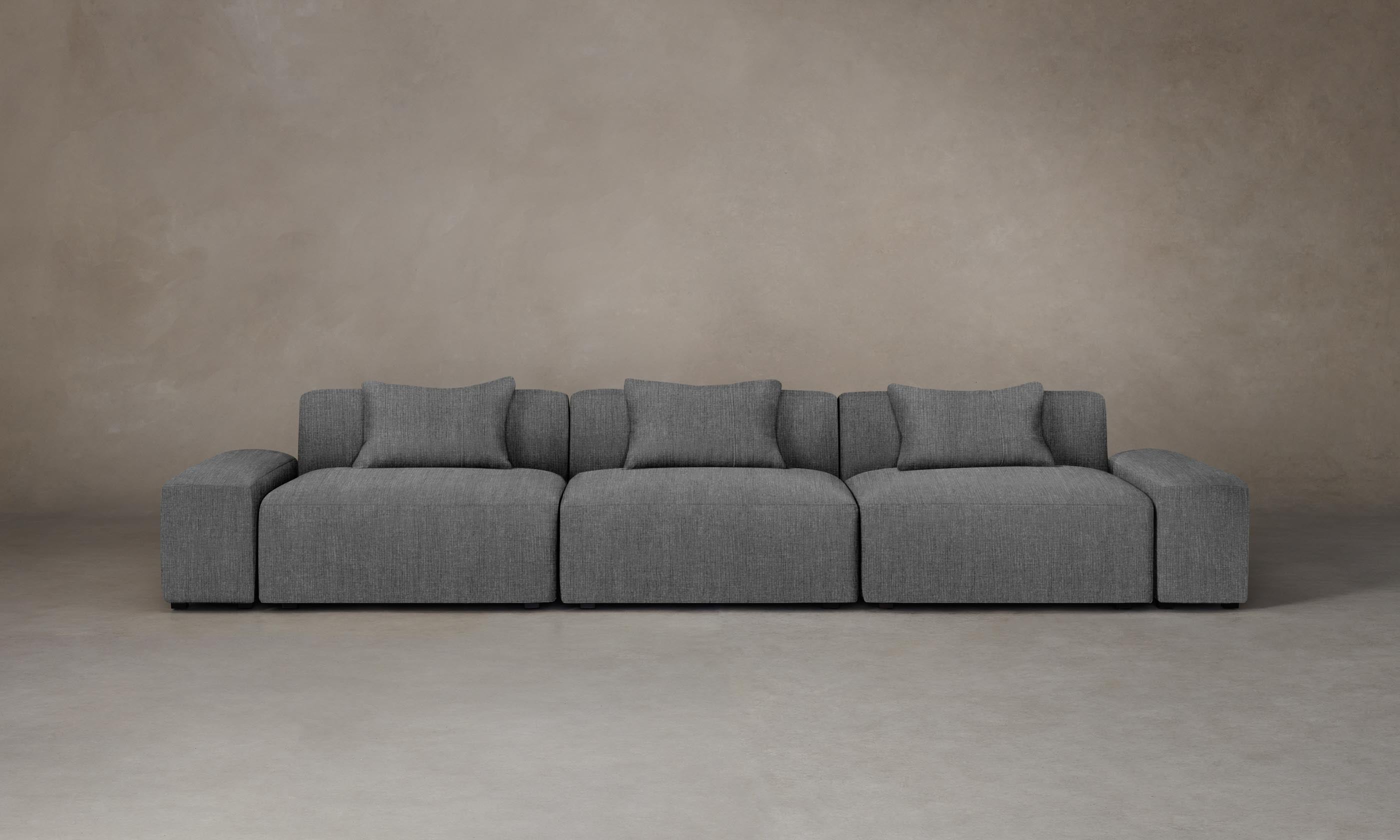 The Breuer Modular Sofa - Performance Tweed Smoke Fabric - Modern Sectional Couch for Living Room, Lounge & Office Spaces