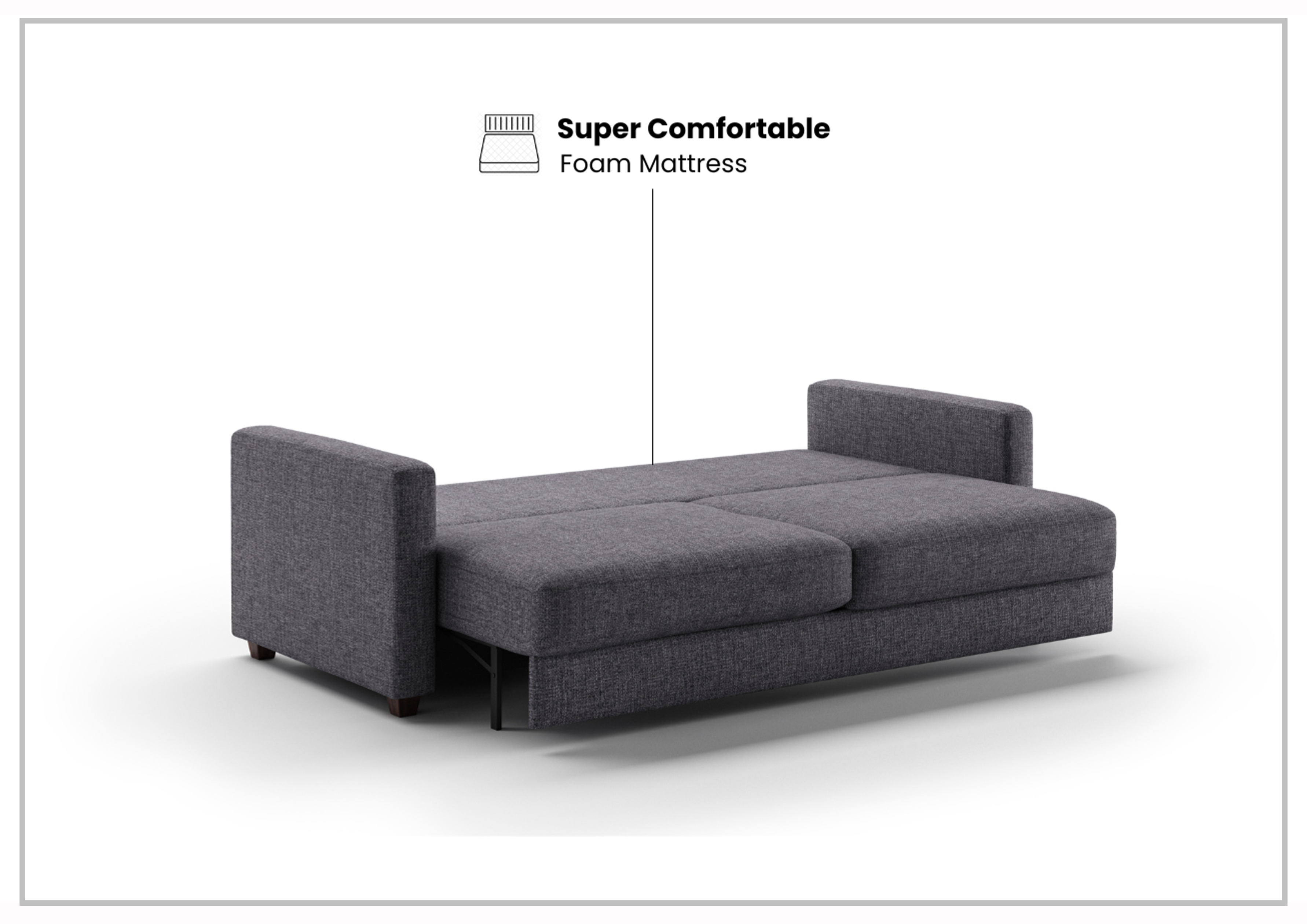 Luonto Emery Full XL Fabric Sleeper Sofa with Easy Deluxe Function - Convertible Sofa Bed for Small Spaces, Guest Room & Apartment Living - Comfortable Modern Furniture for Home & Office Use