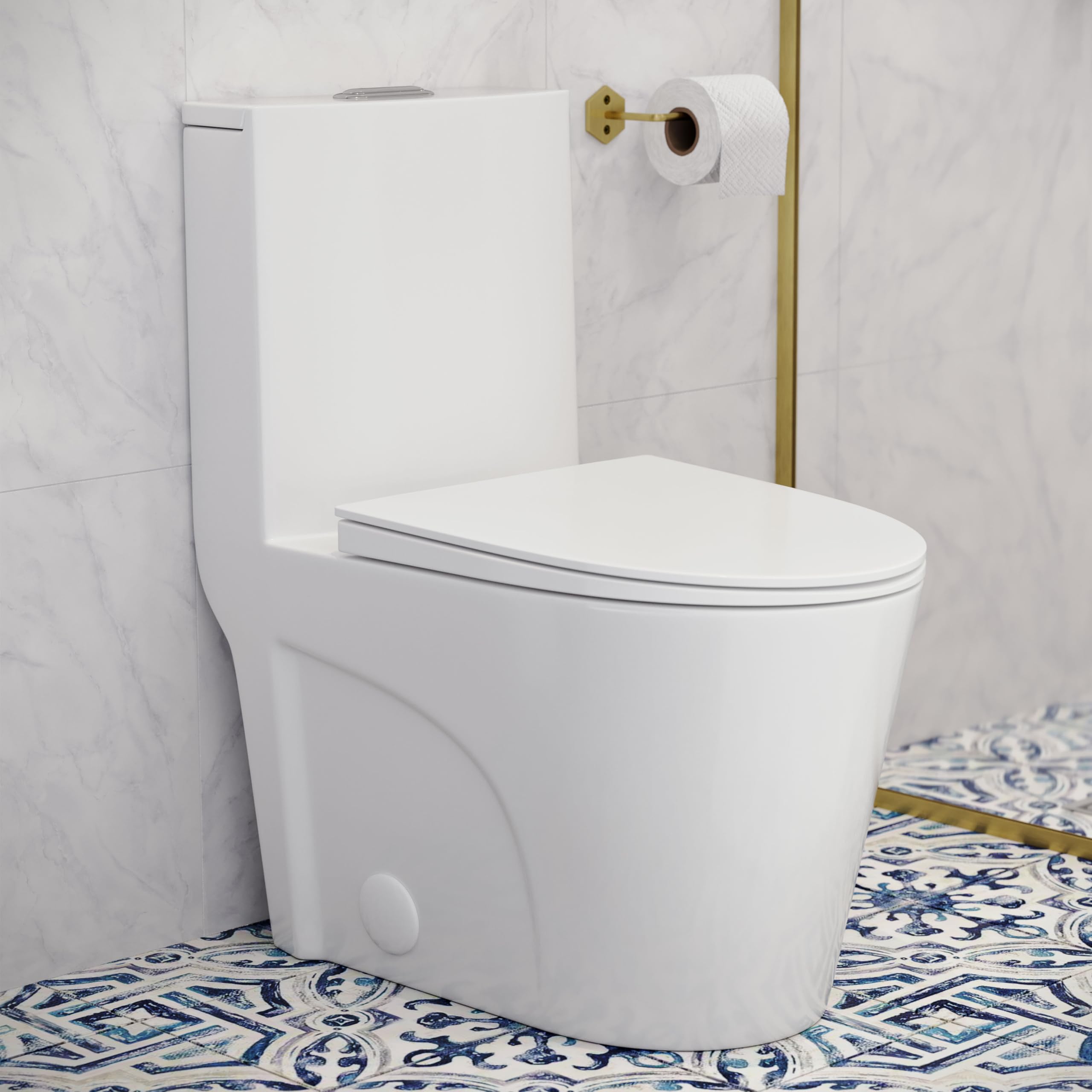 Swiss Madison St. Tropez One Piece Elongated Toilet - Dual Vortex Flush 1.1/1.6 GPF, 10