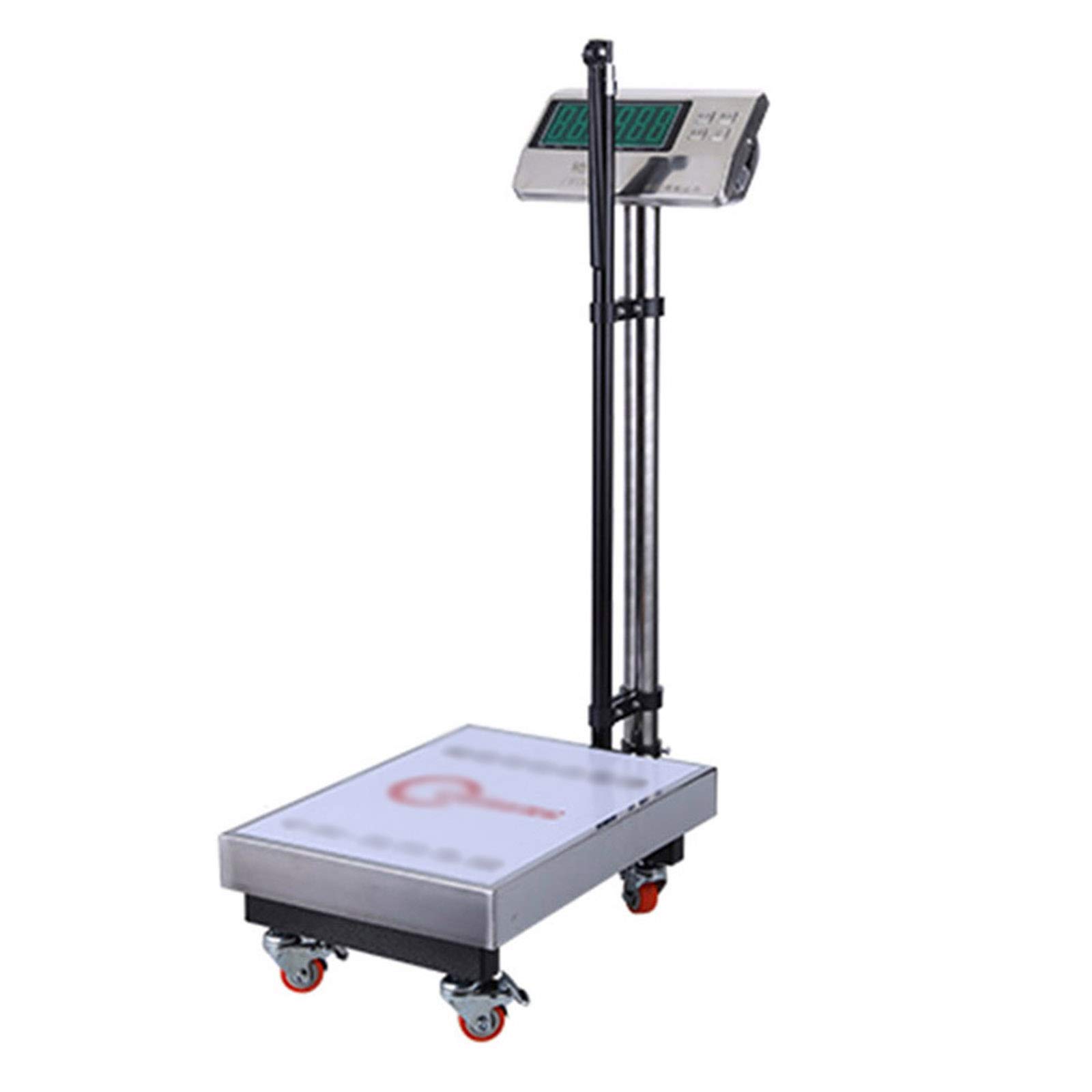 CXF Precision Digital Body Scale with Height Measurement - 200kg/440lb Capacity, HD Green Light Display, Locking Function & Wheels - Ideal for Home, Gym, and Medical Use