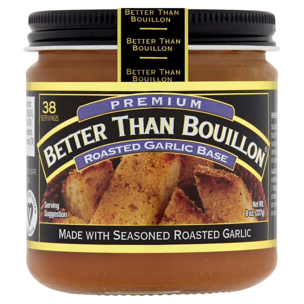 Better Than Bouillon Premium Base Variety Pack - 4 Flavor Bundle (Roasted Chicken, Beef, Garlic, Onion) 8 oz Jars - Gourmet Soup & Cooking Stock Concentrate for Chefs, Home Cooks & Meal Prep - Perfect for Soups, Stews, Gravies & Sauces