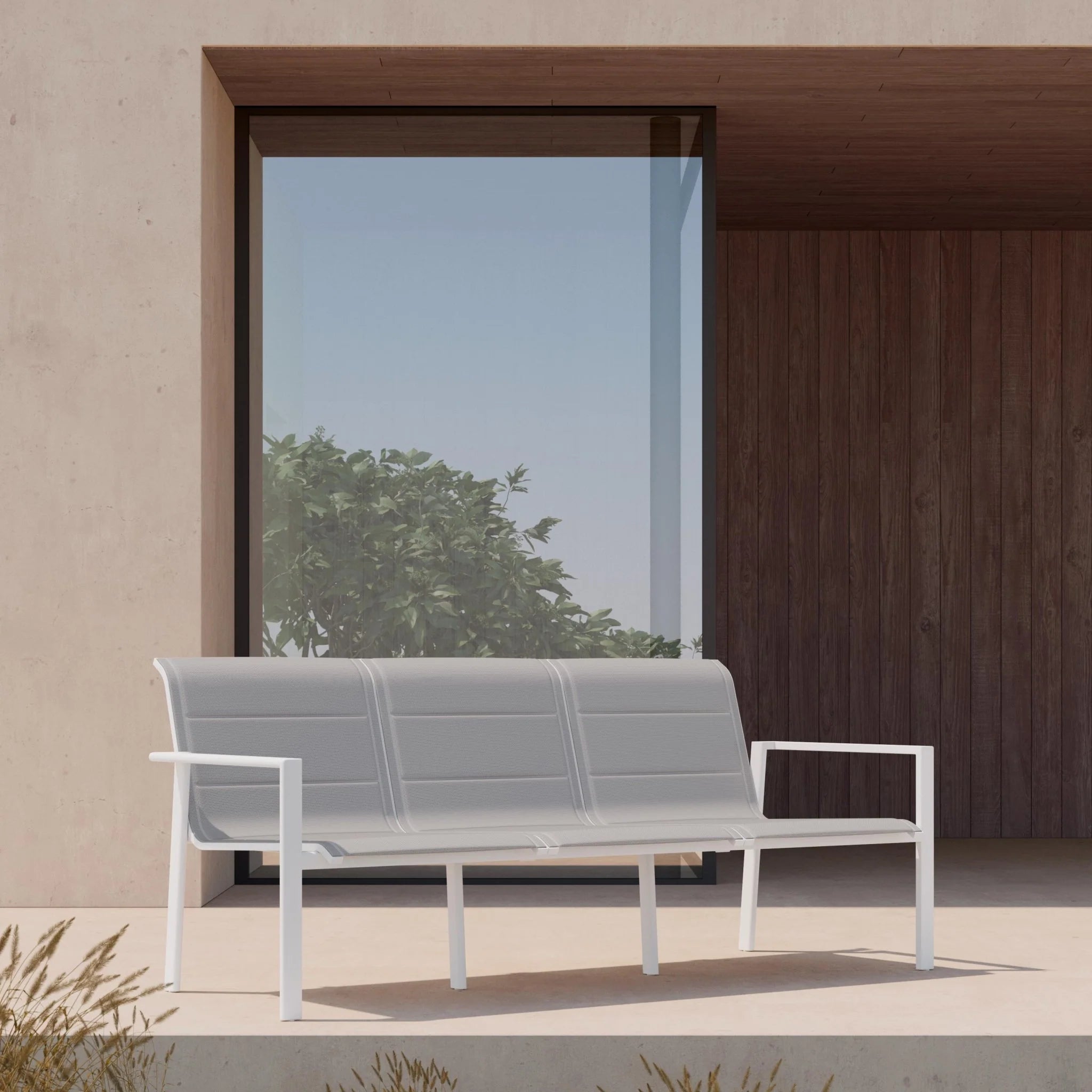 Amalfi Aluminum Outdoor 3-Seat Sofa Set - Patio Furniture for Garden, Poolside & Backyard - Weather-Resistant & Durable Lounge Seating