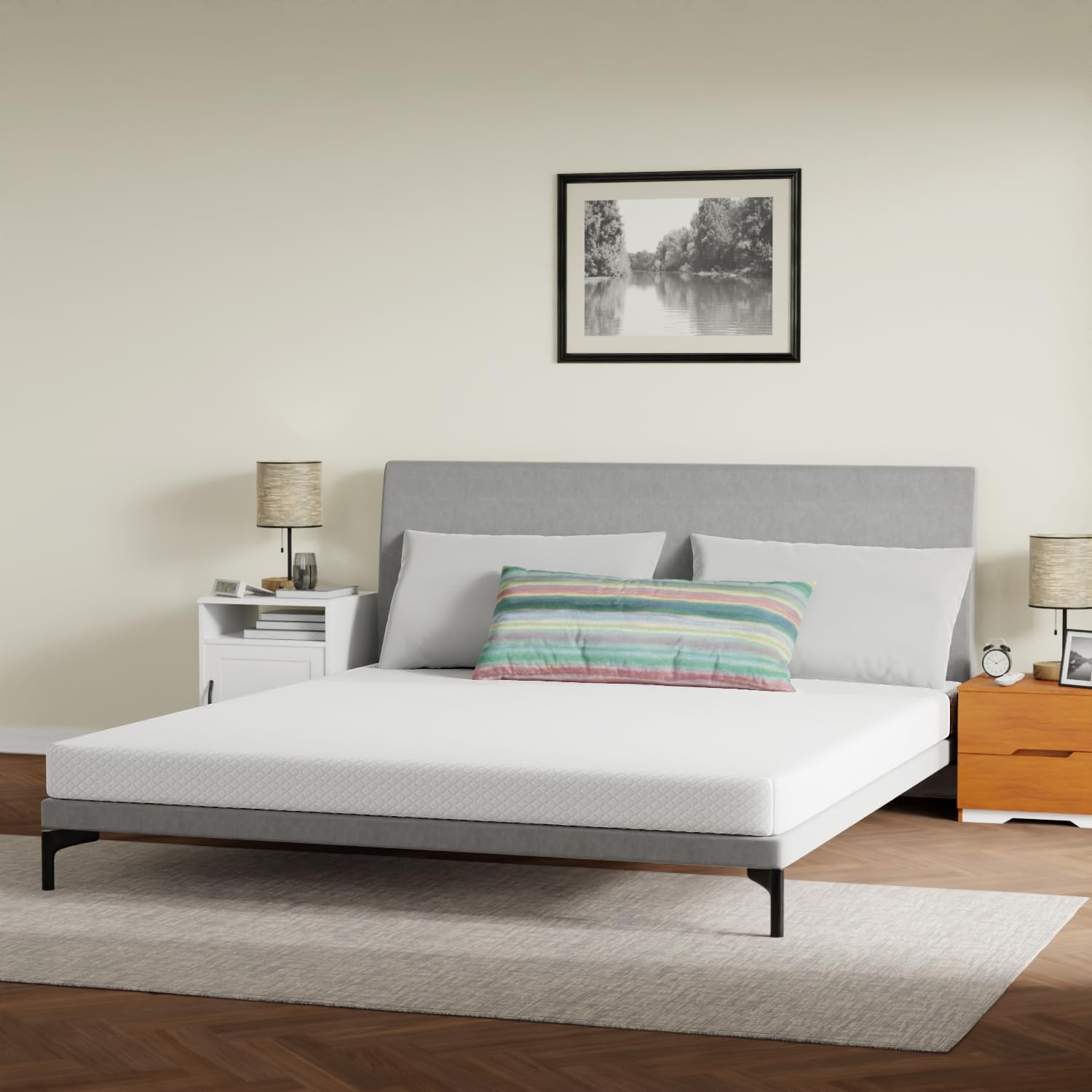 FDW 5 Inch Gel Memory Foam Mattress - Medium-Firm Support for Pressure Relief & Cooler Sleep - CertiPUR-US Certified California King Size Mattress in a Box - Perfect for Kids & Adults Bedrooms, Guest Rooms & Dormitories