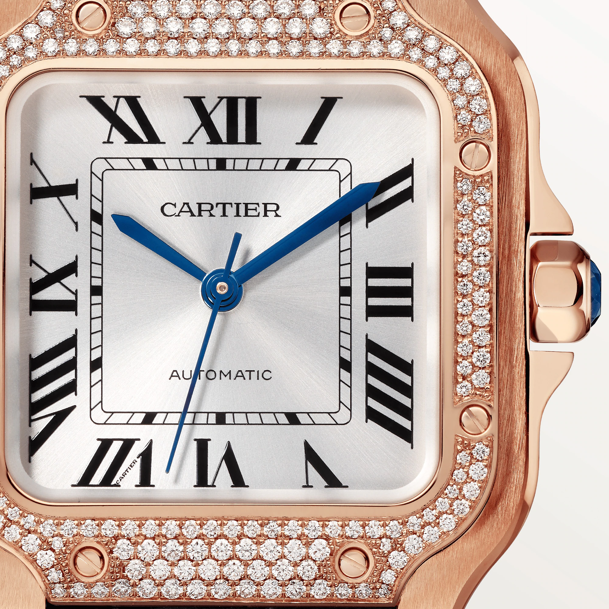 Cartier Santos Ladies Watch - 18K Rose Gold & Diamond Bezel - Luxury Women's Wristwatch for Gifts, Special Occasions & Everyday Elegance