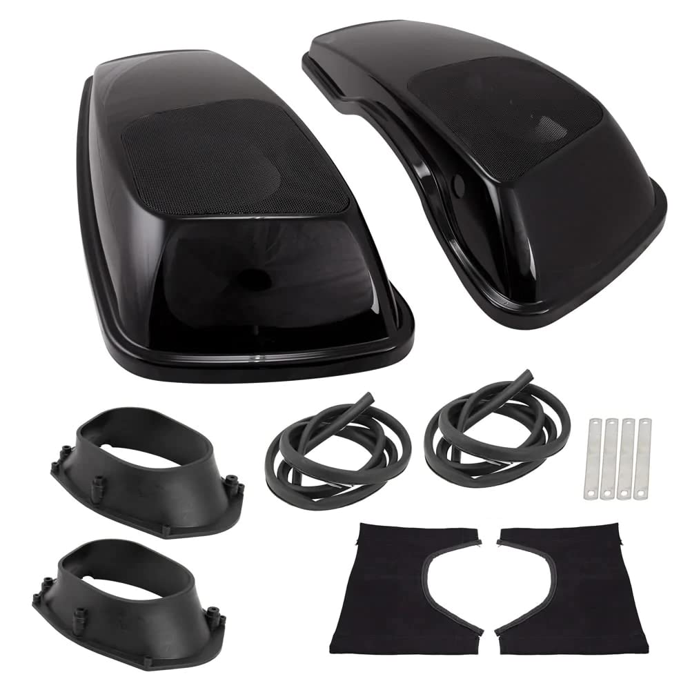 Harley-Davidson 2014-Up Saddlebag Covers with 6x9 Speaker Adaptors & Seat Heater | Replacement Saddlebag Covers for Touring Models | Perfect for Long Rides & Custom Audio Upgrades (BC-HD69-14U)