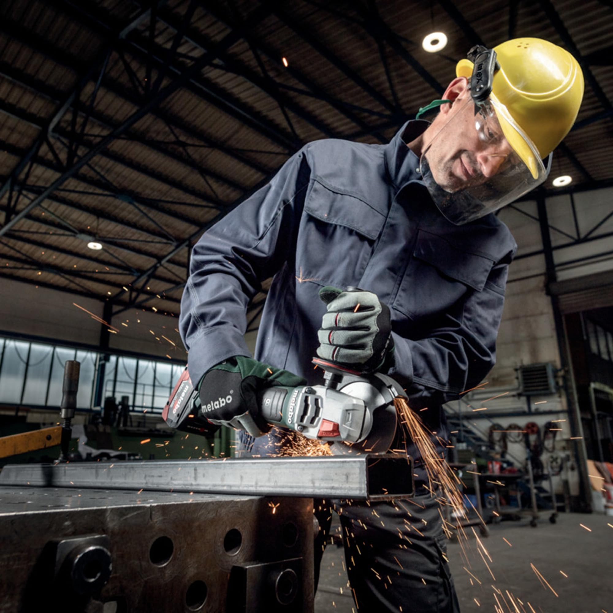 Metabo 18V Cordless 6-Inch Angle Grinder Kit with (2) 18V 5.5Ah Batteries & Brushless Motor - Safety Clutch, Brake & Paddle Switch - WPB 18 LT BL 11-150 Quick Kit - Perfect for Metal Cutting, Grinding & DIY Projects