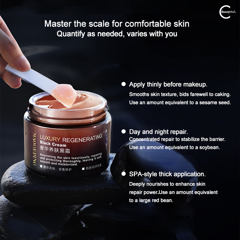 MAOGEPING Luxury Regenerating Black Cream - Anti-Aging Face Moisturizer for Wrinkles & Dark Spots | Night Cream for Dry Skin | Perfect for Nighttime Skincare Routine & Gift Sets