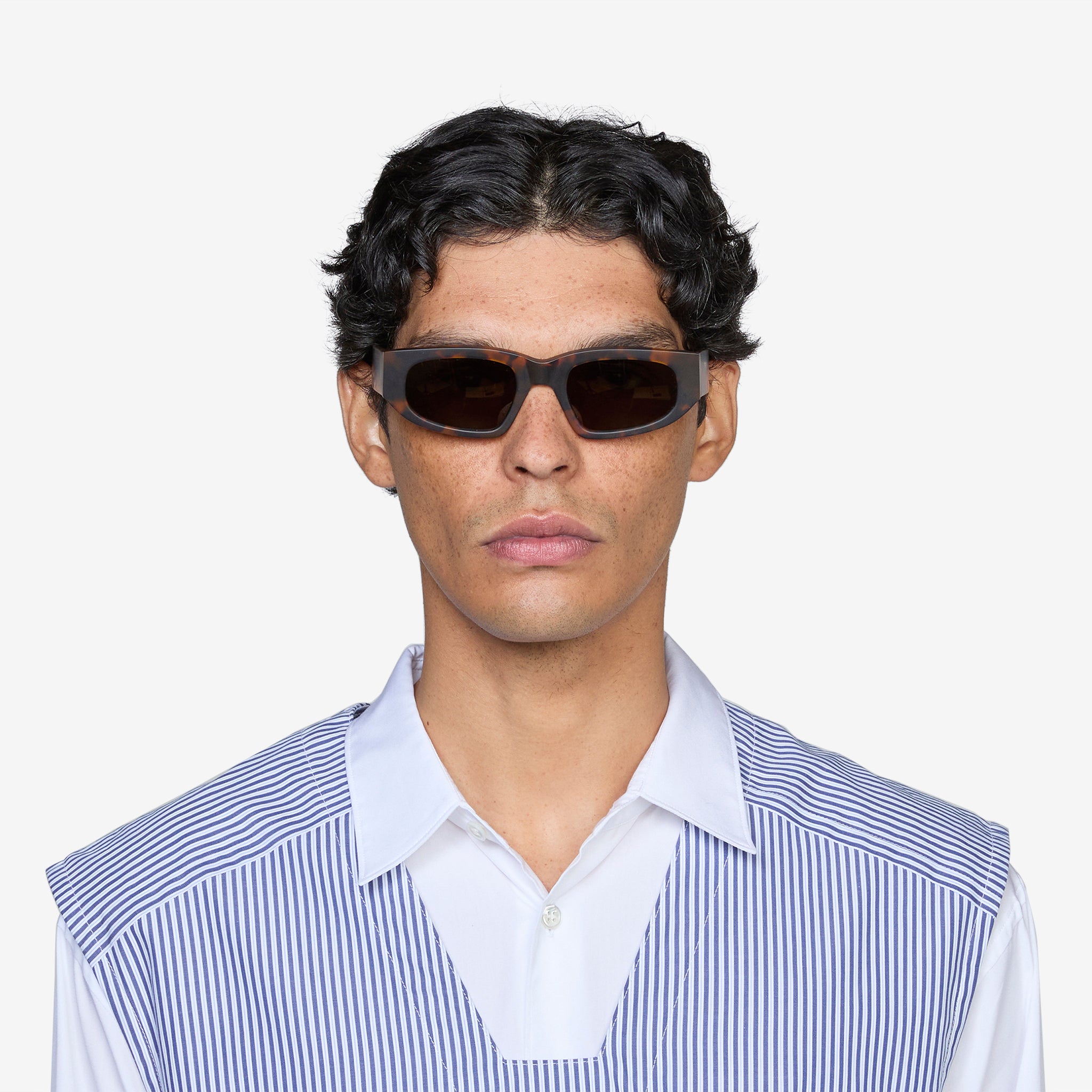 Eclipse Matte Havana Sunglasses with Green Solid Lenses - UV Protection for Outdoor Activities, Beach & Driving