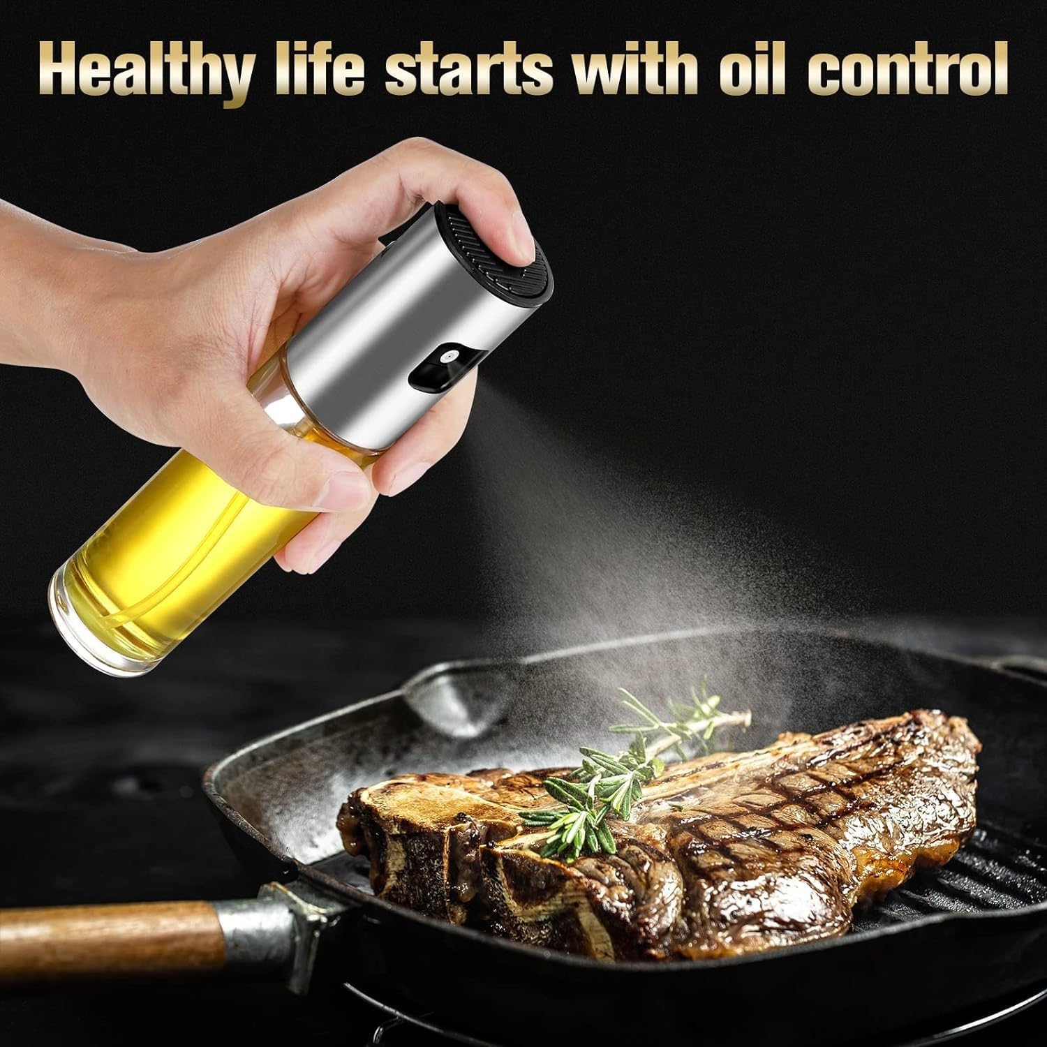 Premium Glass Oil Spray Bottle for Cooking - 100ml Food Grade Oil Dispenser for Dosa, Salad, BBQ & Baking | Vinegar Spray Bottle with ABS Cap (Multicolor) | Perfect for Kitchen, Restaurants & Healthy Meal Prep