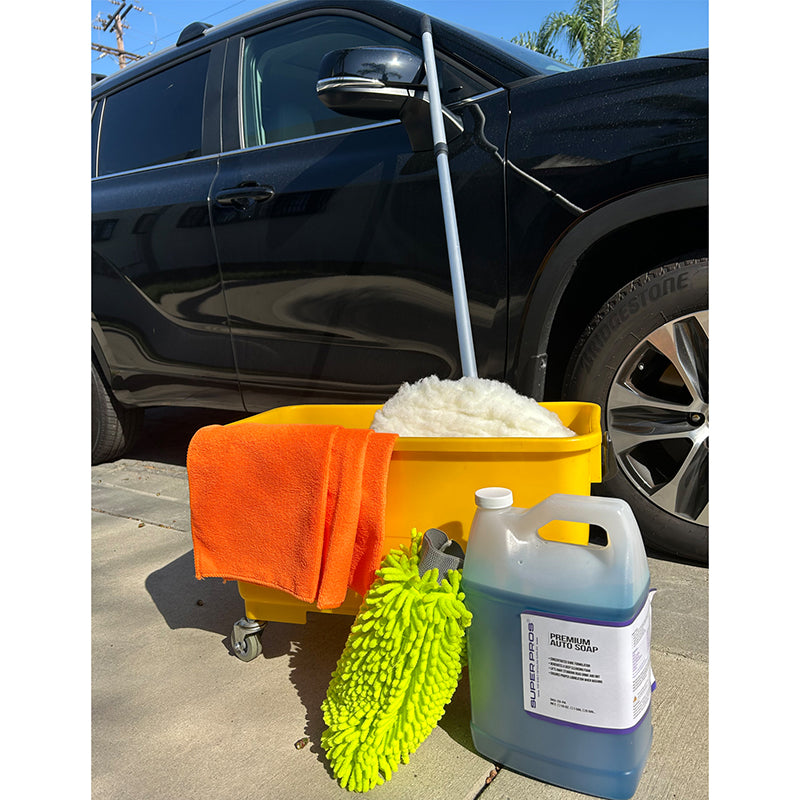 Premium Car Wash Kit - Complete Auto Detailing Set with Wash Mitt, Microfiber Towels & Wax (Ideal for Weekend Car Cleaning & Maintenance)