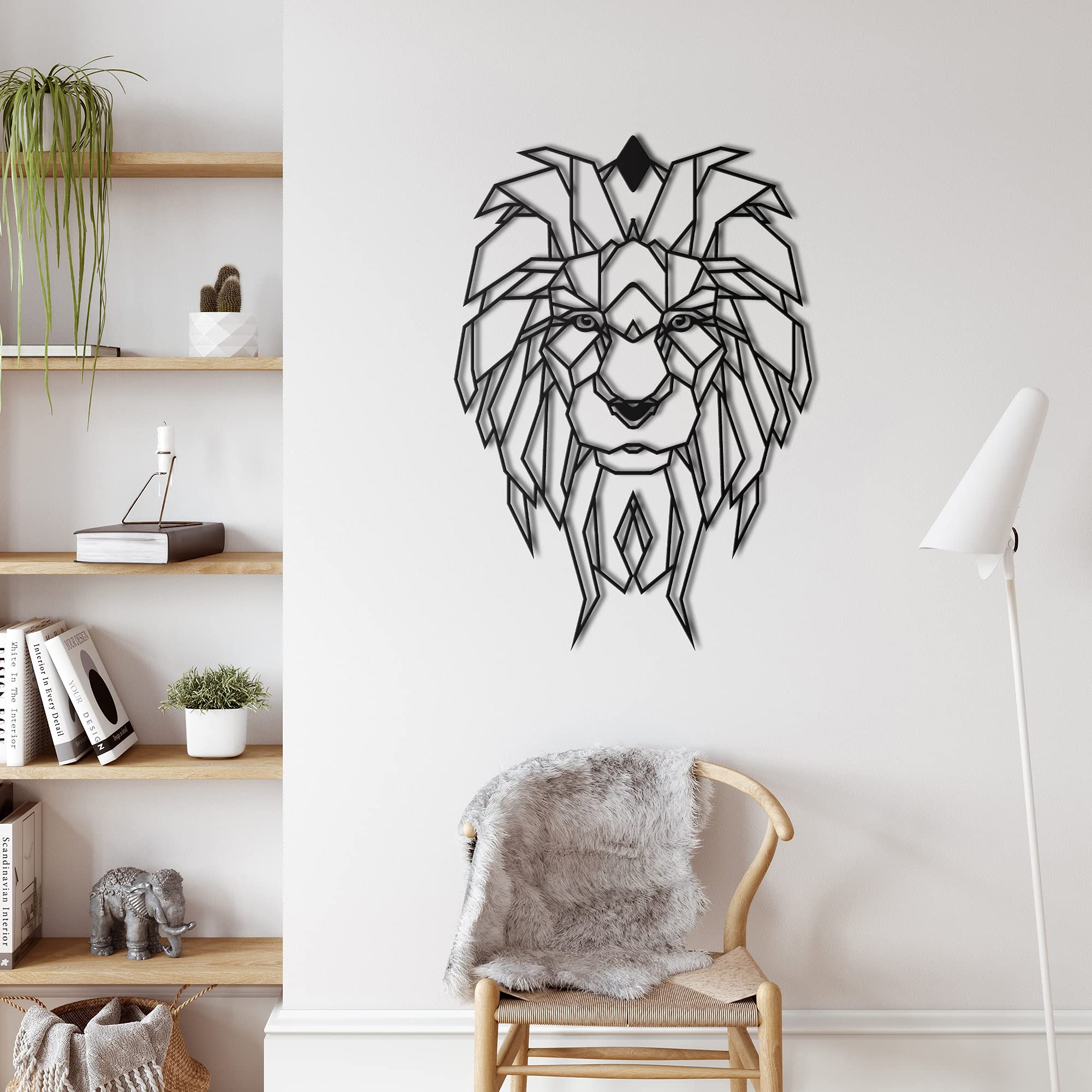 DEKADRON Geometric Lion Head Metal Wall Art - 17