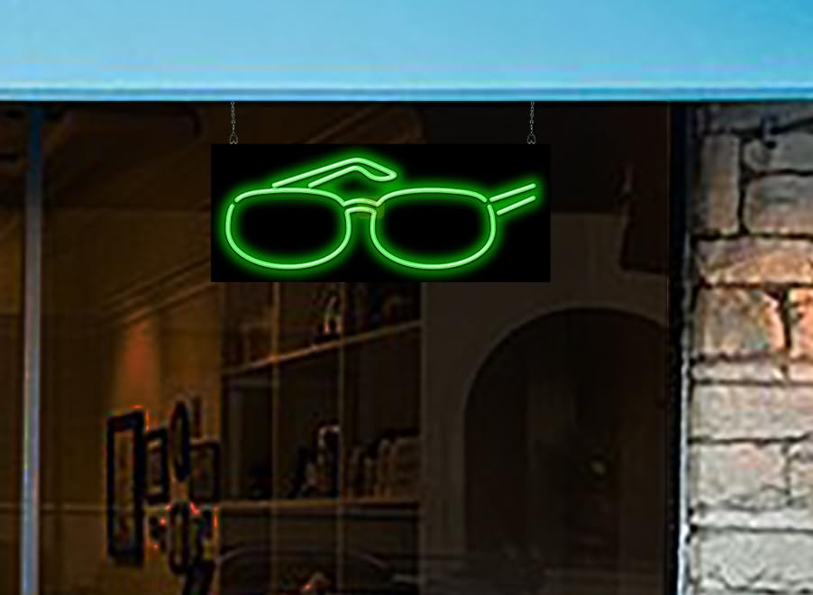 Neon Sign Glasses - LED Bar Sign for Home, Office & Pub Decor - Cool Retro Wall Art for Parties & Nightclubs